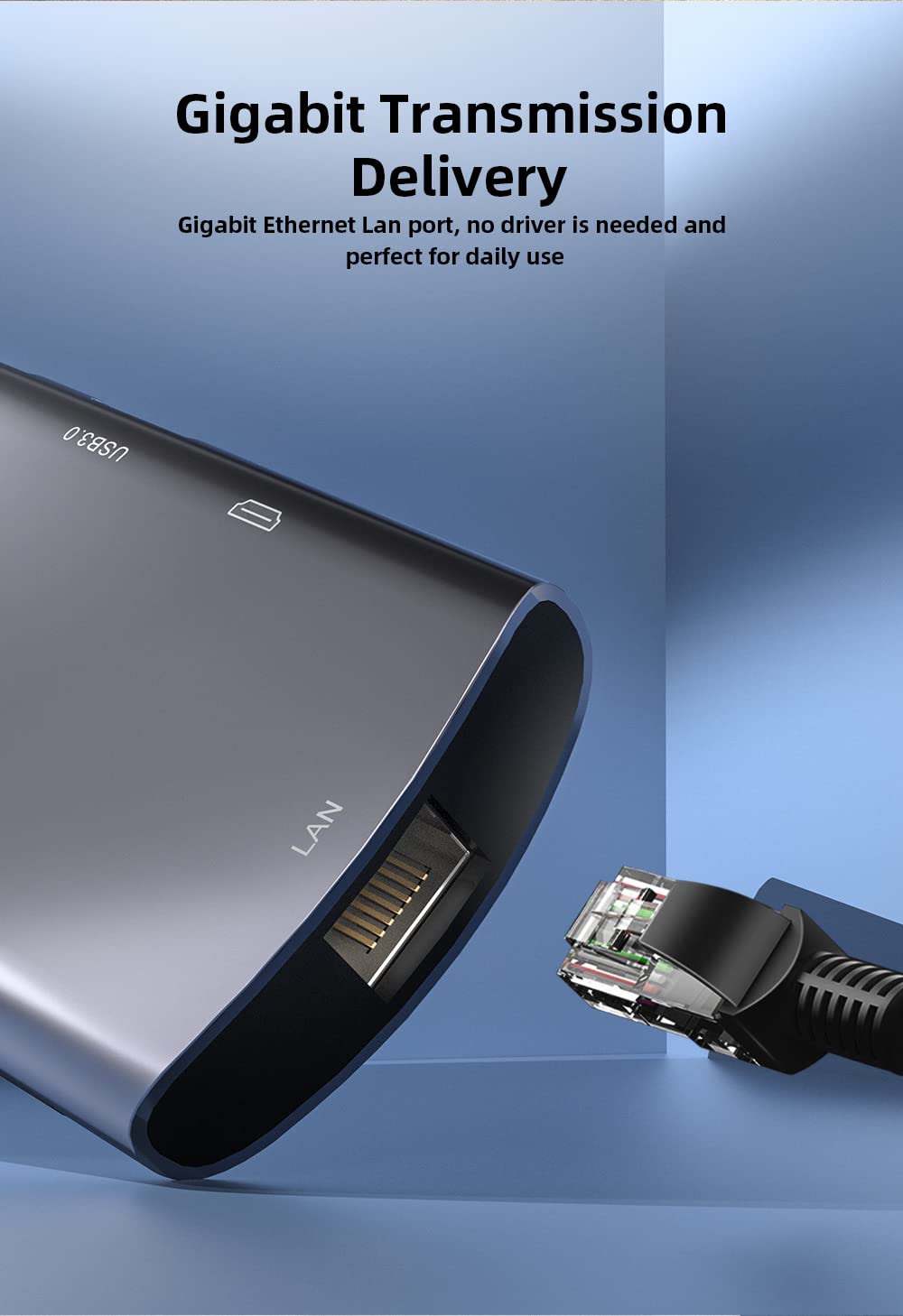Netac Aluminiowa obudowa do M.2 SATA 6 w 1 - wejście (1xUSB-C, 1xPD Recharge), wyjście (2xUSB3.0-A, 1xHDMI, 1xRJ45, 1xM.2 SATA)