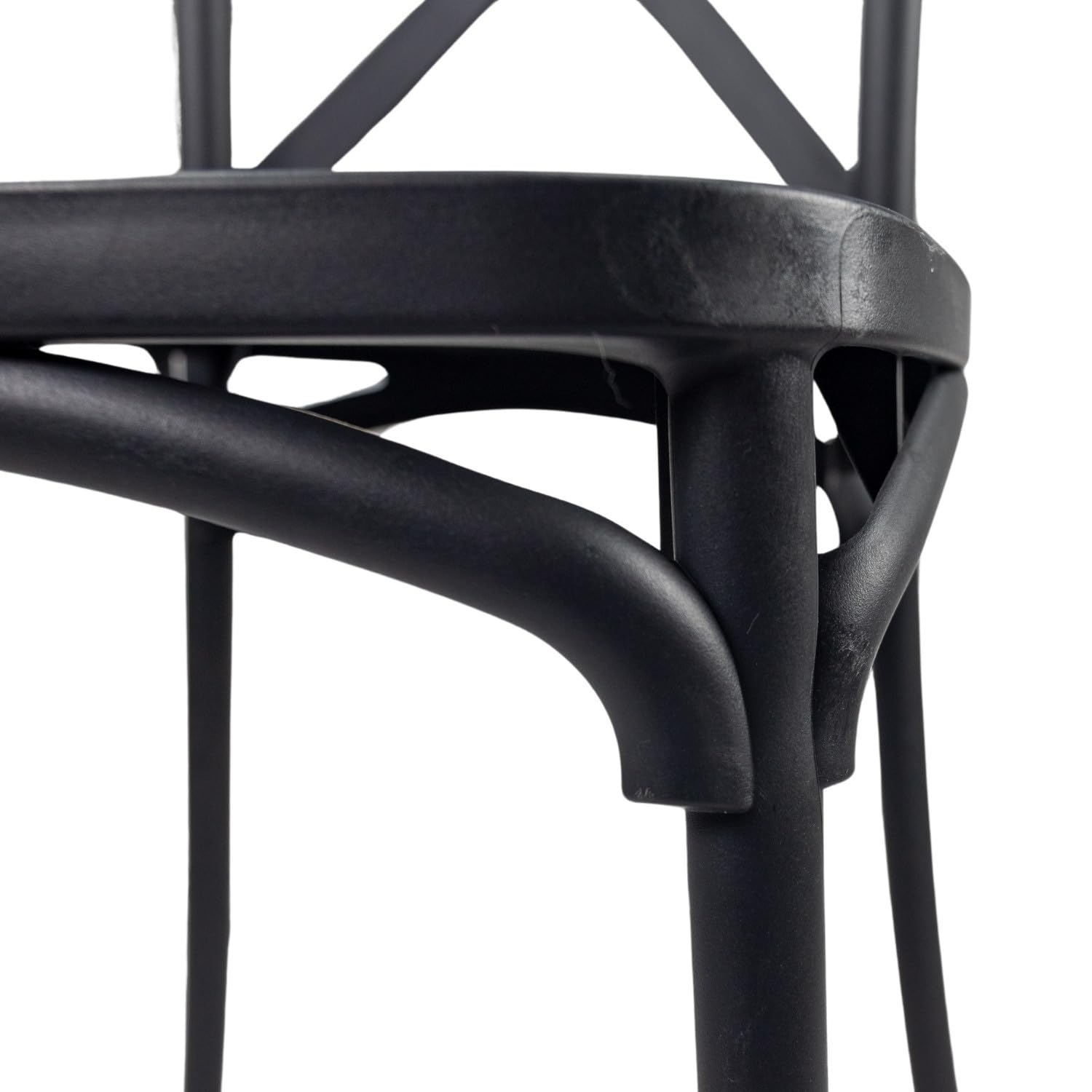 7H SEVEN HOUSE Silla para Catering Apilable Charlotte, Fibra de Vidrio, Gris Oscuro, 50x44x87.5cm