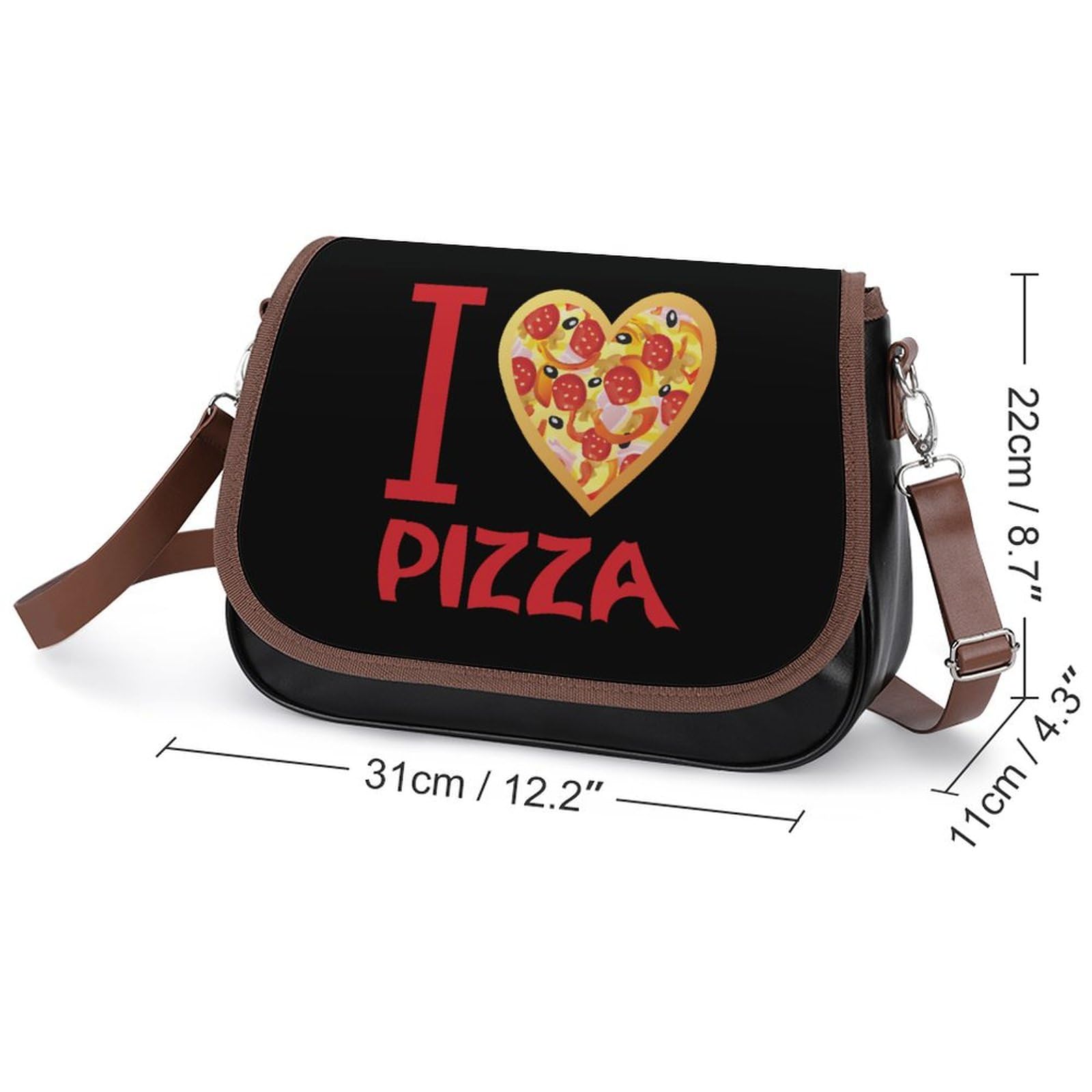 Amazon.co.jp: ピザ I Love Pizza ショルダーバッグ PUレザー