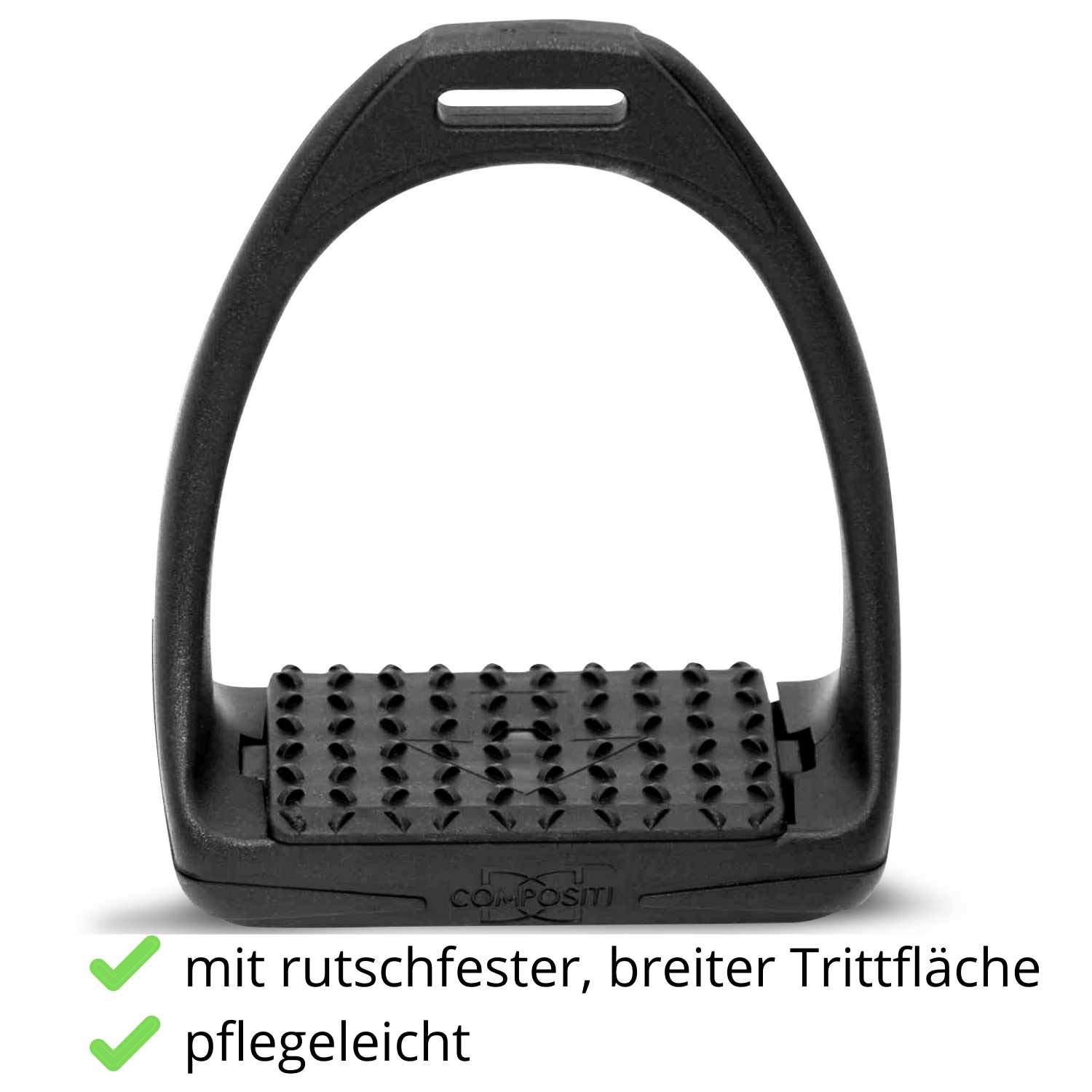 Compositi AMKA Soft Reflex Kunststoff Steigbügel schwarz breit rutschsicher