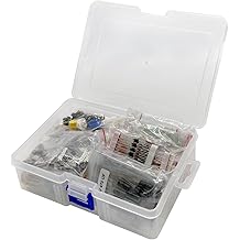 Electronic Component Assortment Kit, Total 1410Pcs, Metal Film Resistors, LED Diodes, Common Diodes, Electrolytic Capacitor, Ceramic Capacitors, Transistors for Electronics DIY Project