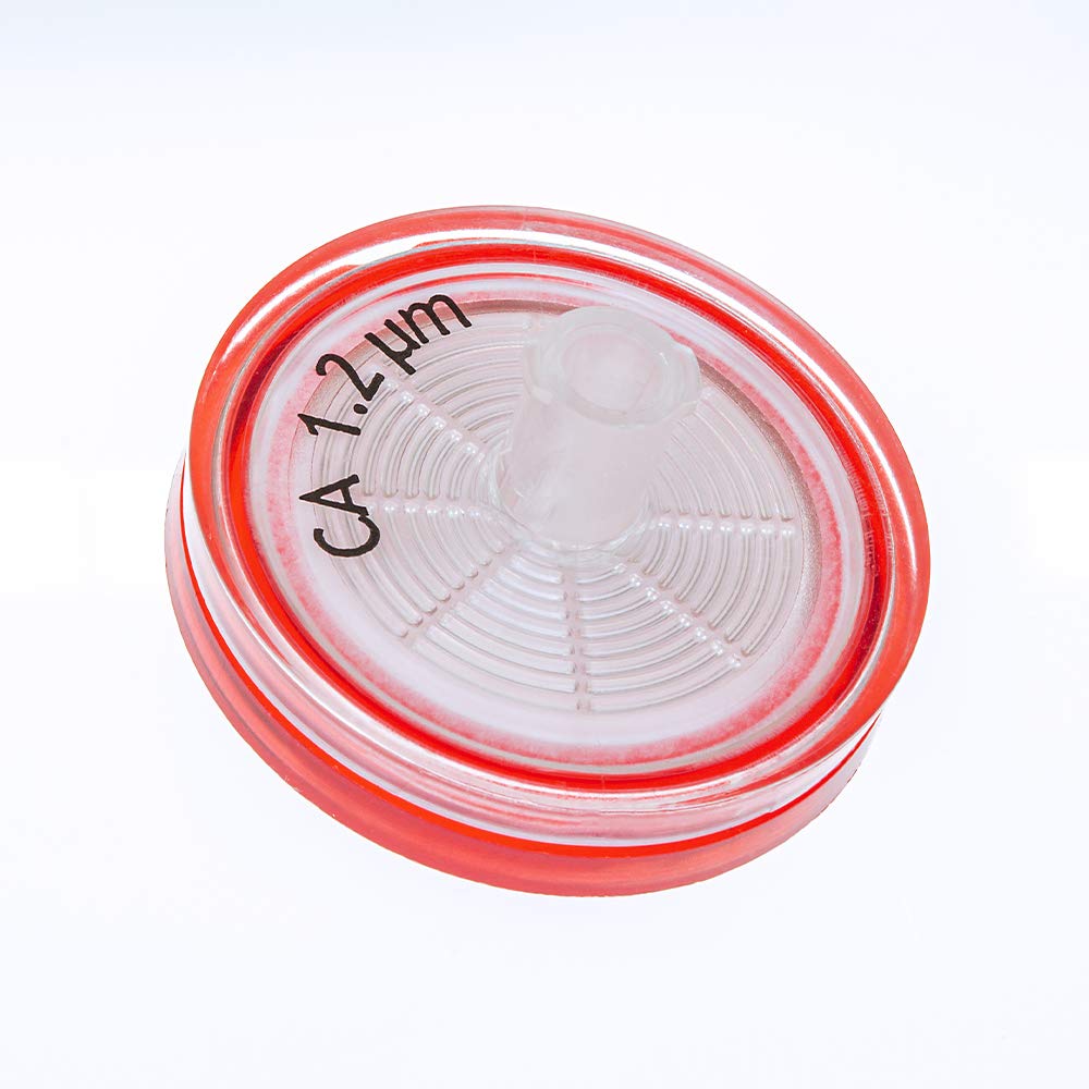 GVS Filtertechnologie, Spritzenfilter, ABLUO, 33 mm, CA-Membran, 1,20 µm, Acrylgehäuse, Rot, 100 Stück