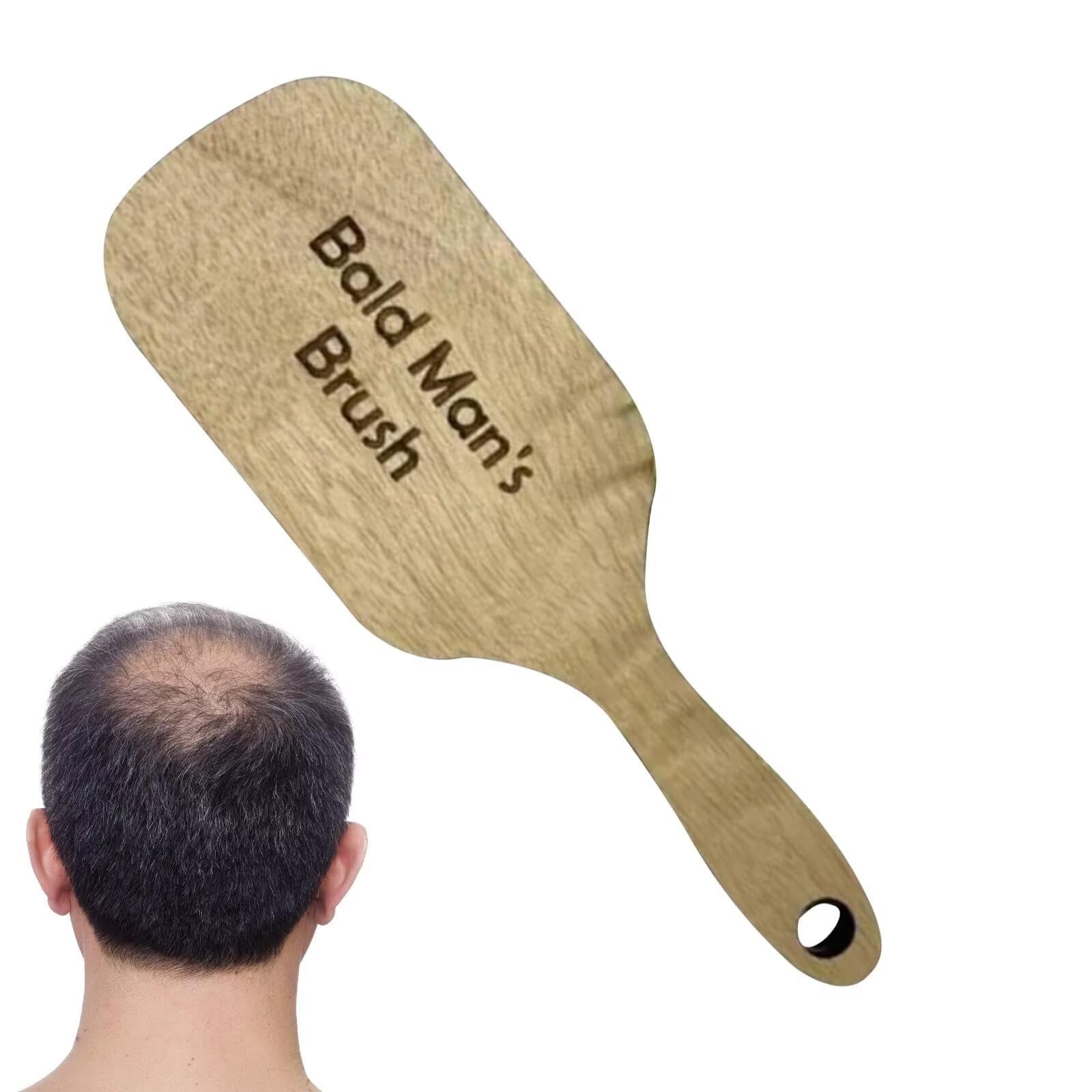 PEXIOAN Bald Man Joke Hairbrush, Funny Grooming Tool, Bald Man Novelty Hair Comb, Bold Head Polish Brush Novelty Fun Gift(Comb+Brush) - Image 3