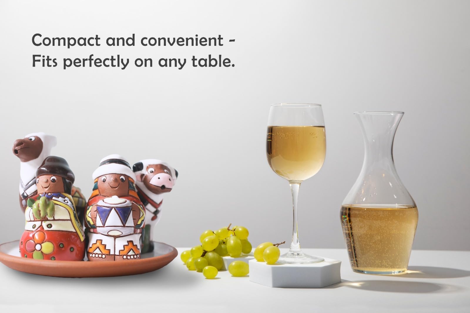 Hand-Painted Ceramic Kitchen Set – Salt Shaker, Oil Dispenser, and Spice Holder – Rustic Farmhouse Kitchen Decor – Unique Artisan Tableware Gift for Weddings, Housewarmings, and Vintage-Style Kitchens