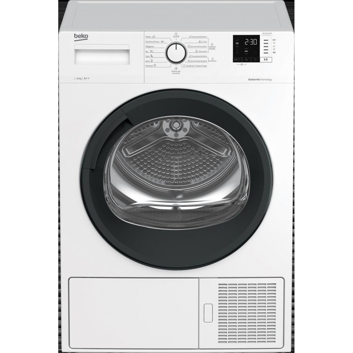 Beko DH 10413 GAOV2 - Secadora Heat Pump PROSMART Sensores, Clase Energética A++, Carga 10Kg, Display digital, Inicio diferido 0-24h, Antiarrugas, Desagüe directo opcional