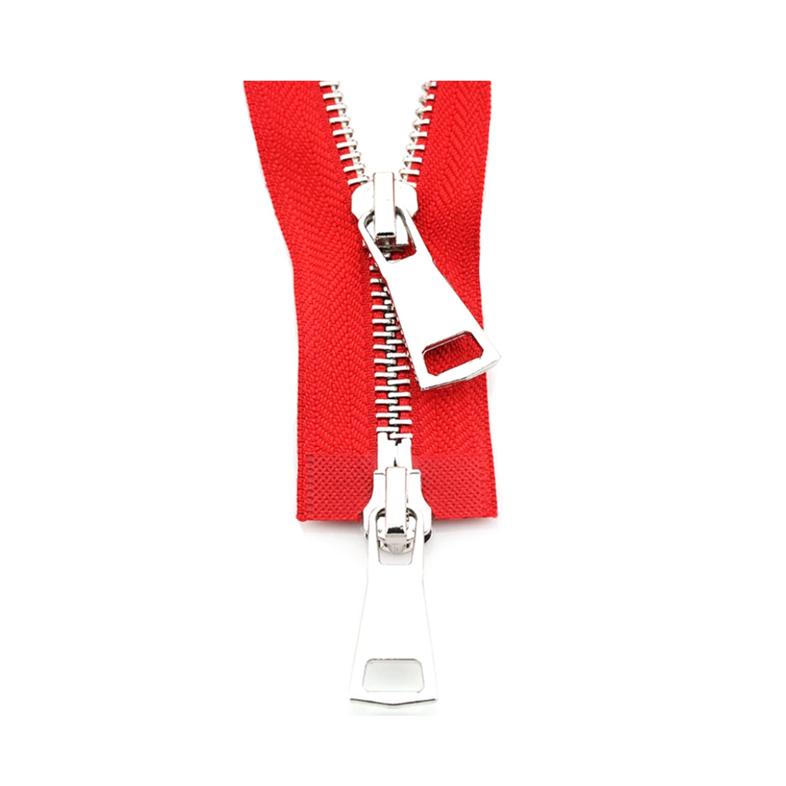 5# Metal Zipper Double Slider Two-Way 70-90cm Multicolor for Sewing Accessories(Red,70cm)