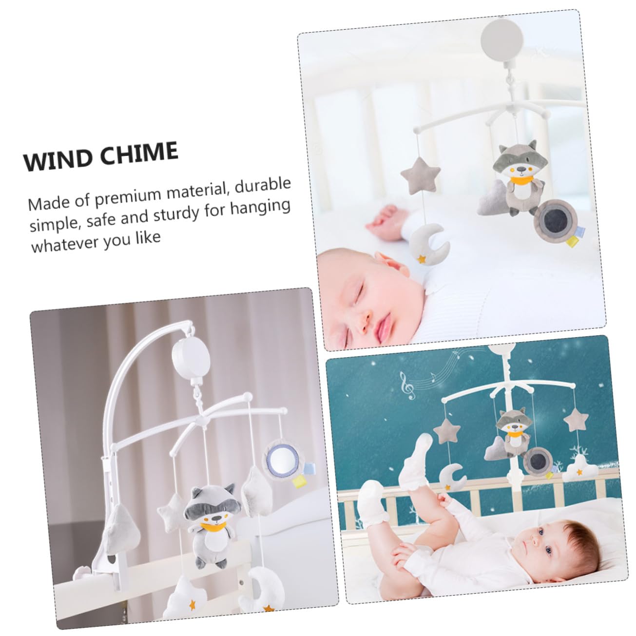Pendente per Culla Girevole Carillon in Plastica per Ragazzo Ragazza | Ornamento Sospeso per Cameretta, Regalo per Battesimo e Shower, Decorazione da Letto
