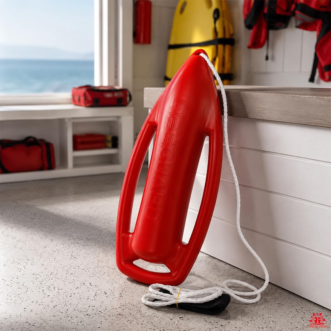 LIFEGUARD Italia Baywatch Rescue Can Salvagente Professionale da Bagnino con Fune e Maniglie