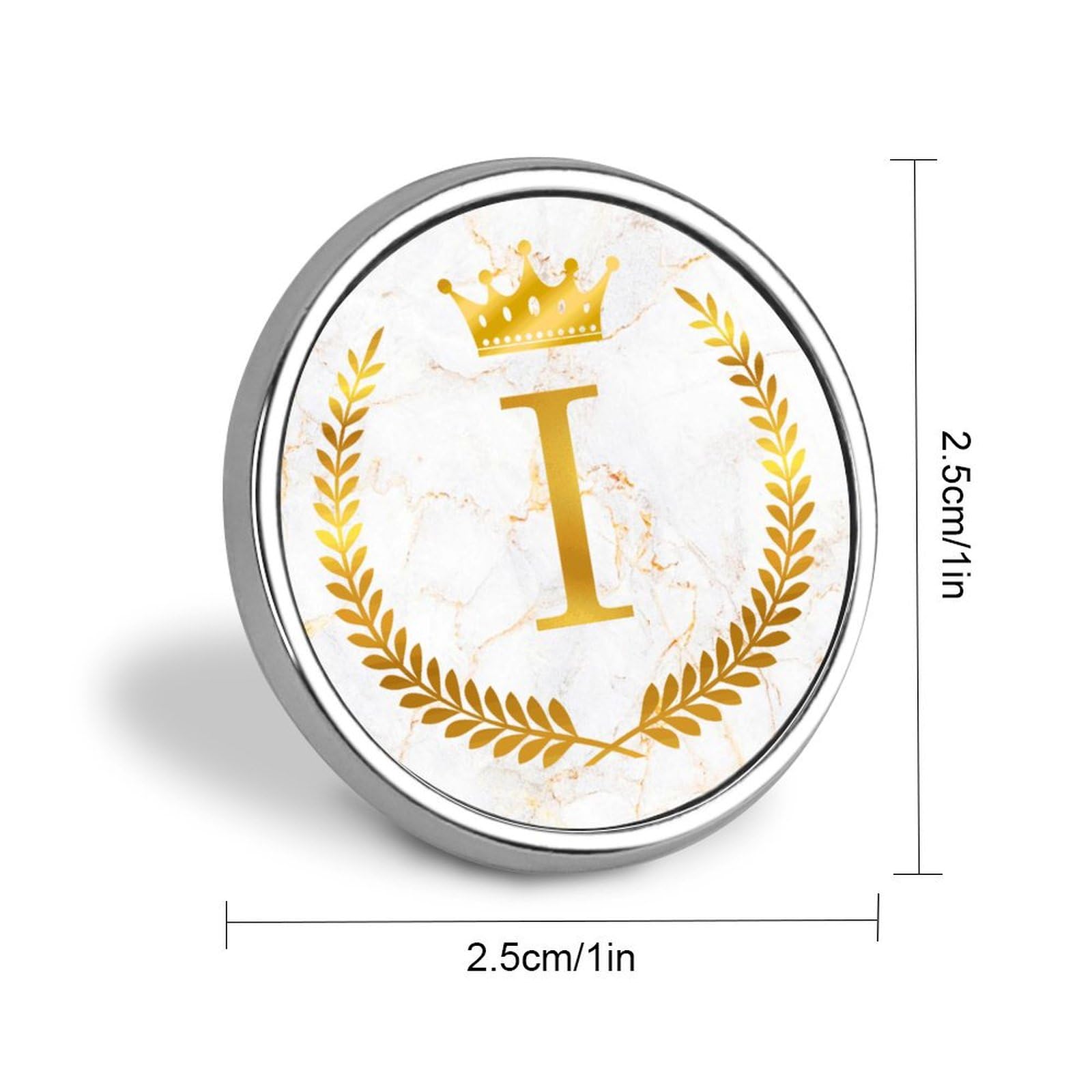E Buchstaben-Anstecker Set Goldene Krone Monogramm Familie Revers Pin Monogramm Initial Buttons Personalisierte Buttons Modern Pin für Rucksäcke Taschen Hüte Stoff