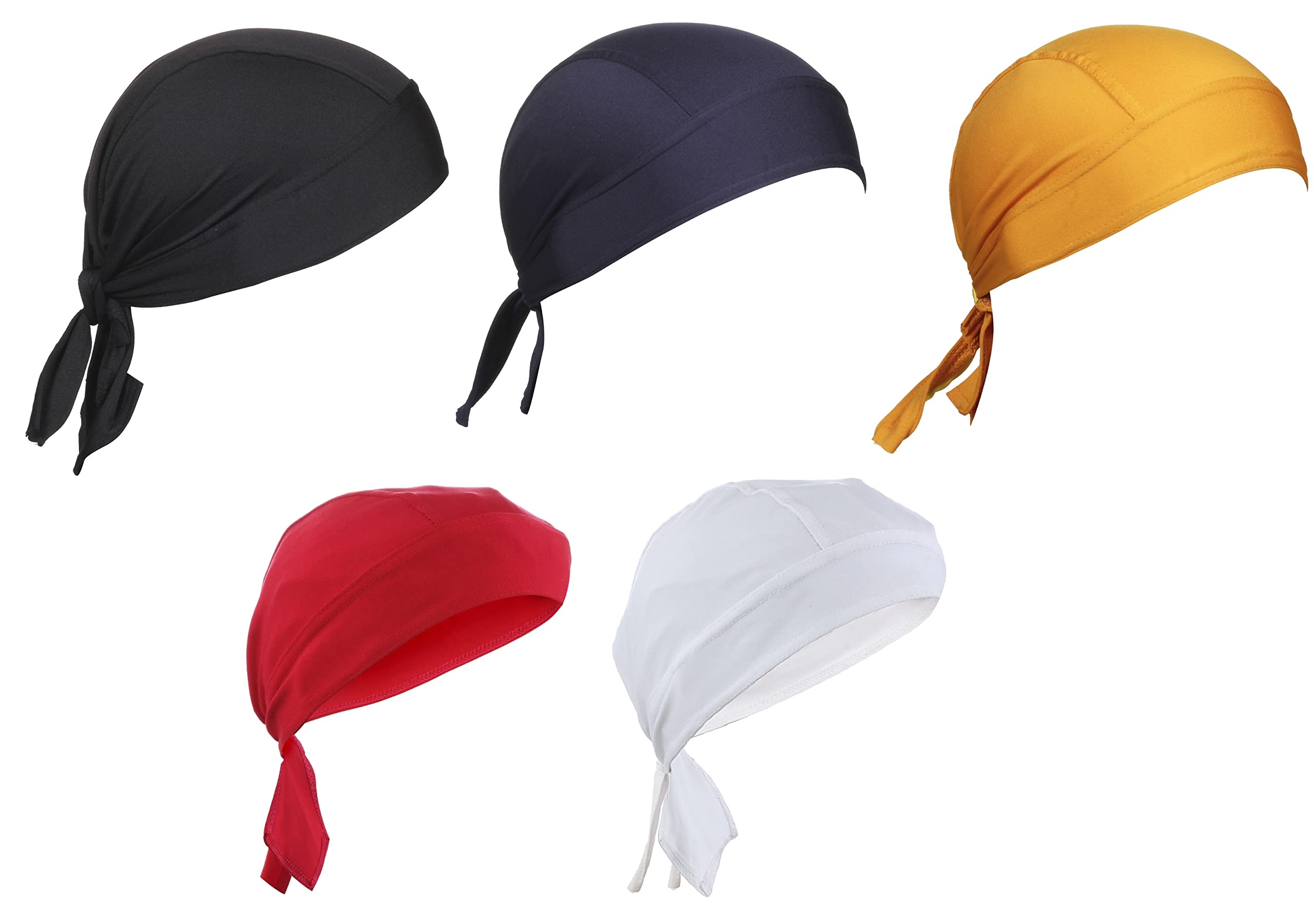 bismaadh Multicolor Doo Rag Skull Cap Biker Cap Breathable Cycling Head Wrap Patka for Unisex (Pack of 5, Multicolour)-picture-25