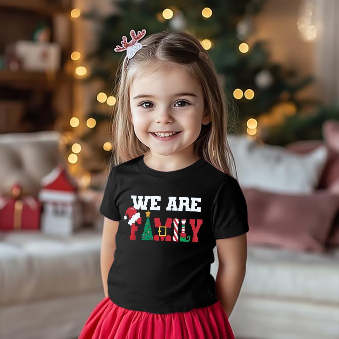 Family Christmas Shirts Merry Christmas Matching Outfits Xmas Graphic Tees Holiday Short Sleeve Tops - Image 3