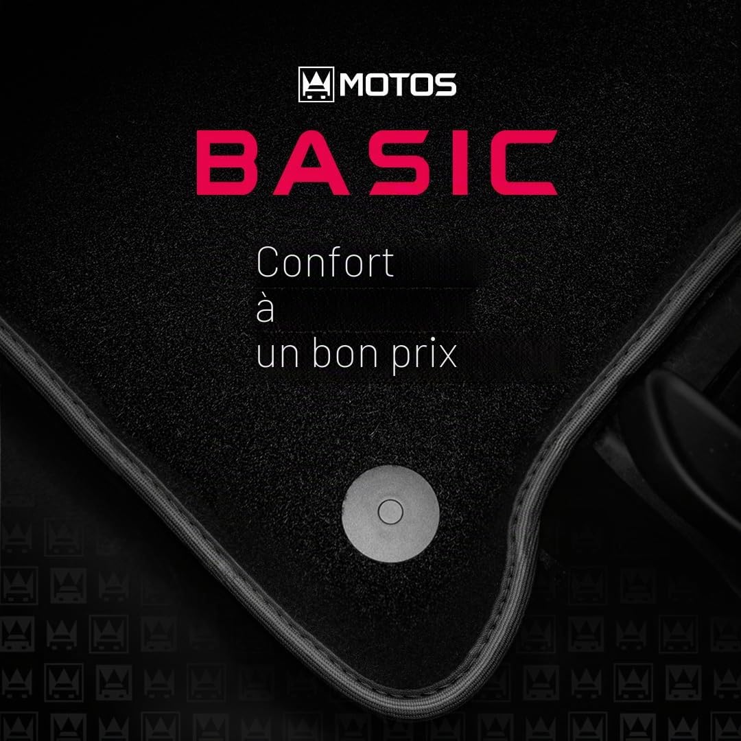 MOTOS Basic Tapis voiture en velours destiné à Opel Adam 2013-2019 - Basic, Matériau, Rouge - Découvrez un nouveau confort de conduite avec un jeu de tapis de sol voiture en velours pour votre tapis d