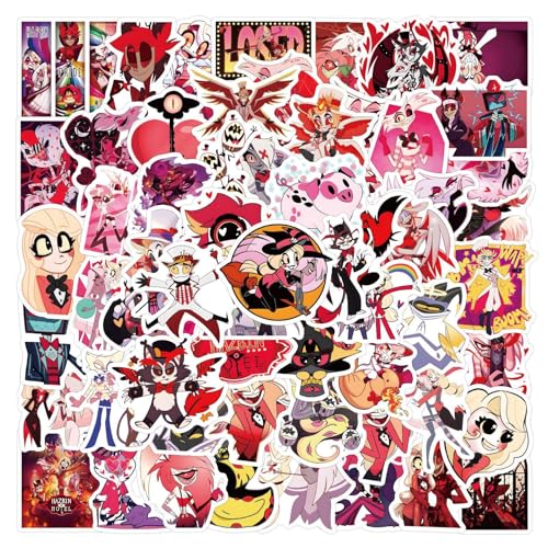 120pcs Hazbin Hotel Stickers Funny Cool Movie Stickers for Teens Laptops Vinyl Waterproof Decals for Adults Water Bottles Bumper Skateboard Luggage Phone Car