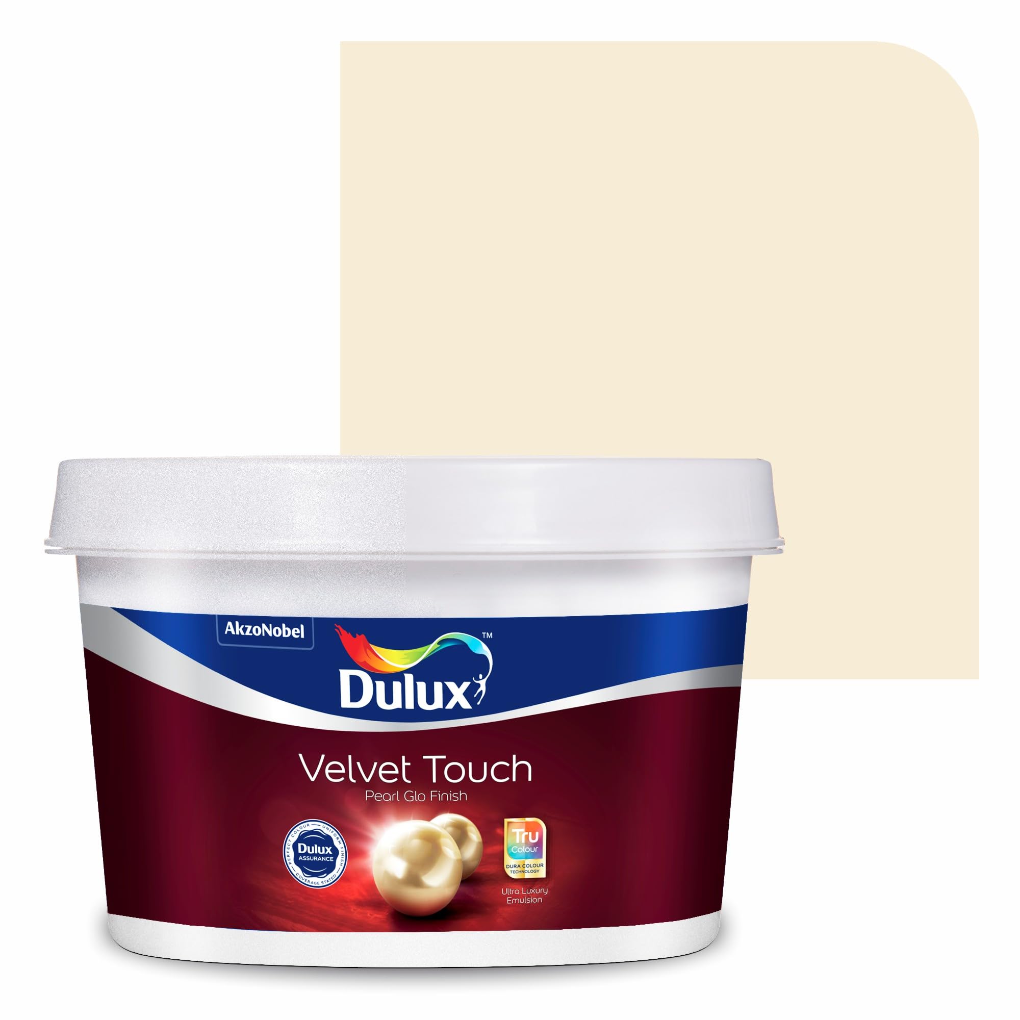 Dulux Velvet Touch Pearl GLO Interior Emulsion Paint (200 Ml, Honey Moon)– Luxurious soft-sheen wall paint, highly durable, washable, rich, intense colors, with 6-year warranty