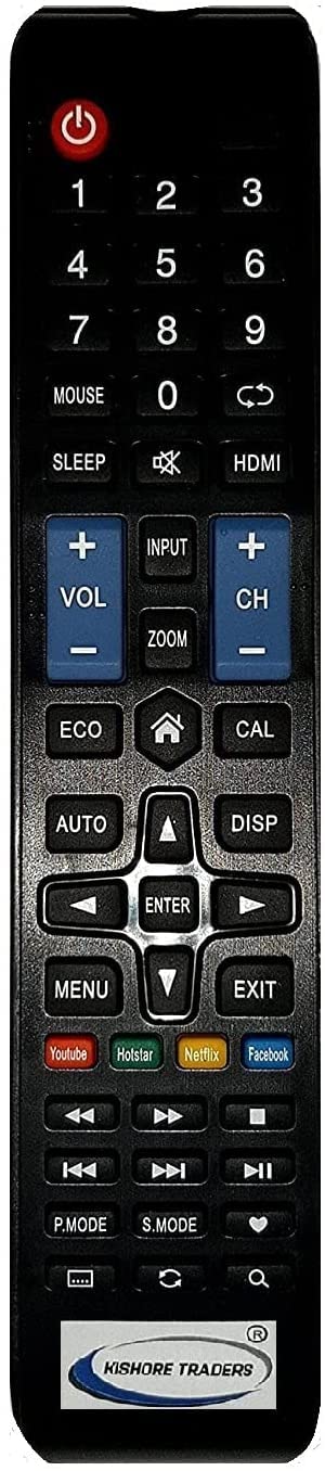 Kishore Traders Compatible Remote Control for eAirtec Smart Led Tv (Please Match Your Old Remote with Given Image, it Must be Exactly Same as Shown in Image)