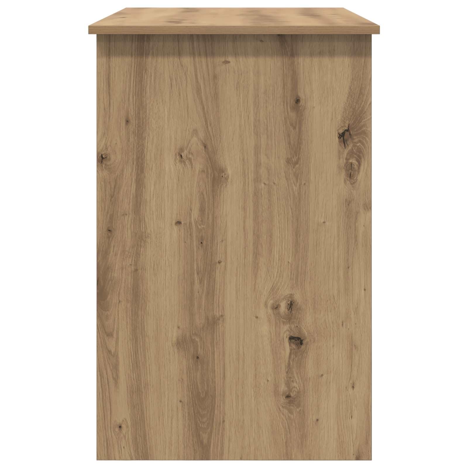 Biurko z drewna dębowego Artisan 100 x 50 x 76 cm z szufladą do przechowywania i półką, idealne do domu, biura, nauki, laptopa, komputera, gier i pokoju młodzieżowego