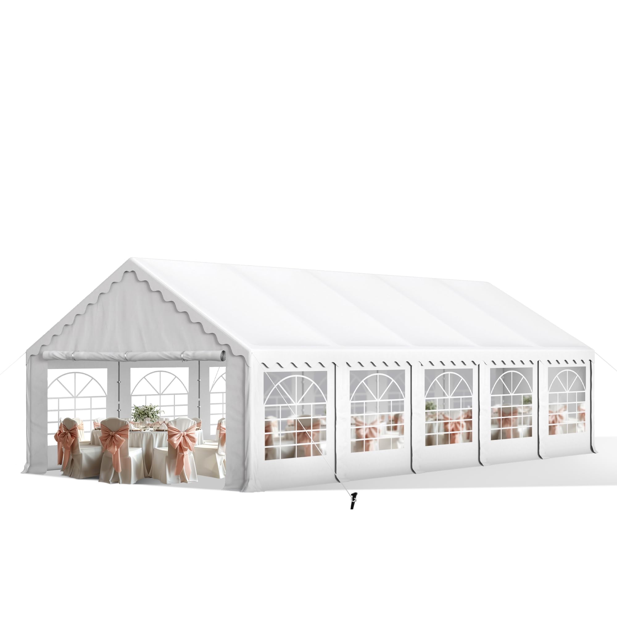 Sophia & William Party Tent 16x32 ft, Outdoor Canopy Carpas para Fiestas Heavy Duty, Large Waterproof Patio Event Wedding Tent White with Sidewalls for Backyard