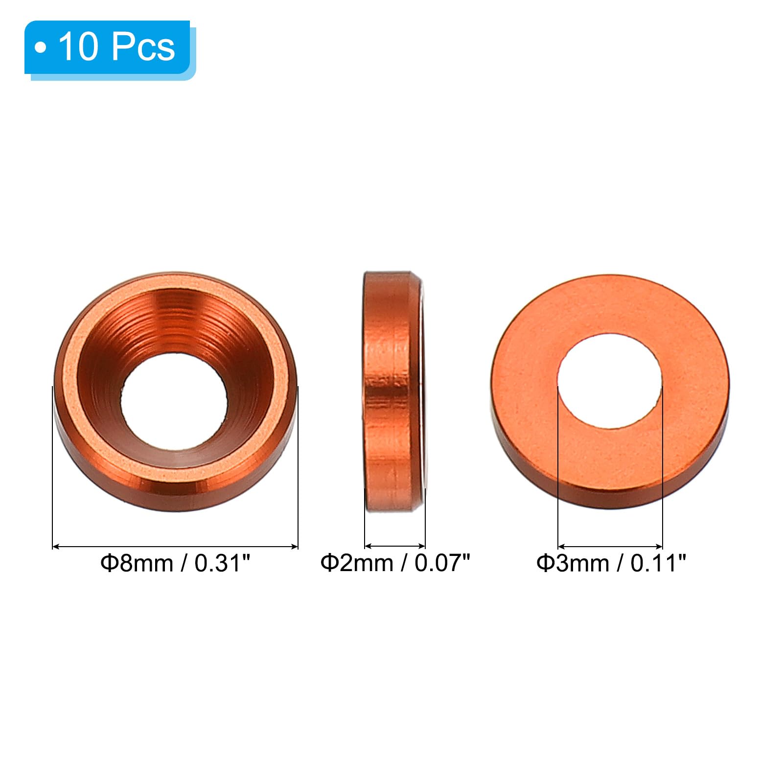PATIKIL M3 Finishing Countersunk Washers - Image 2