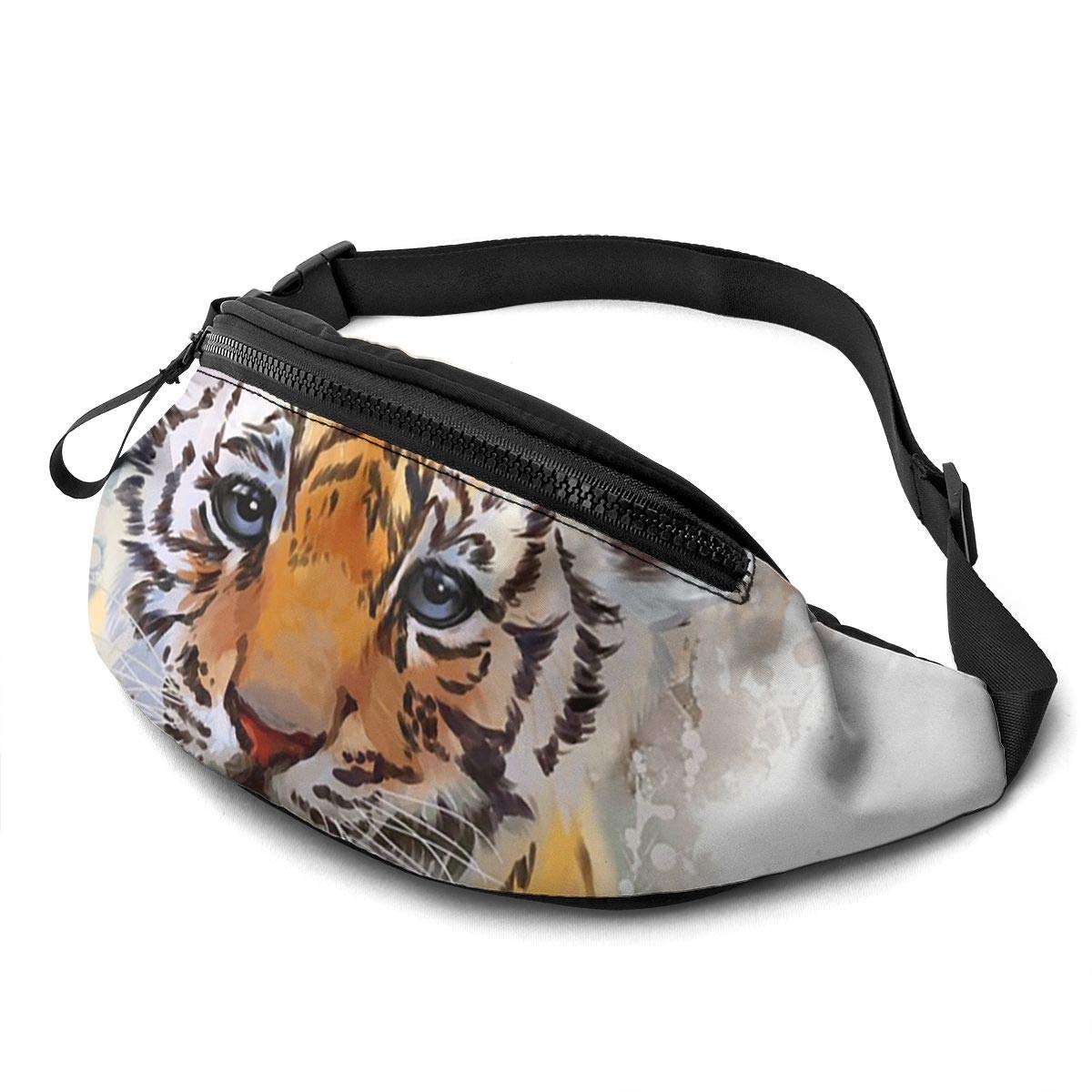 Dujiea Fanny Pack, Tiger Waist Bag with Headphone Hole Belt Bag Adjustable Sling Pocket Fashion Hip Bum Bag for Women Men Kids Outdoors Casual