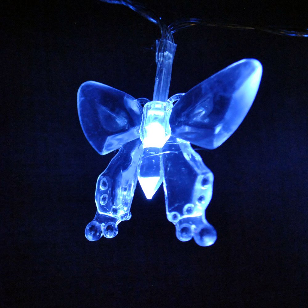 LightsGo USB Powered 20 LED 2M Butterfly Indoor LED Fairy Lights for PC, MAC, Phone charger (Cool White)