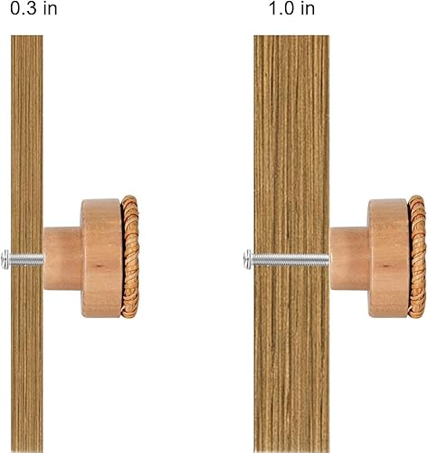 Miniatura 6 de 20 pomos bohemios de ratán para aparador, pomos de ratán hechos a mano para cajones, con 20 tornillos, tiradores tejidos de ratán para armarios,