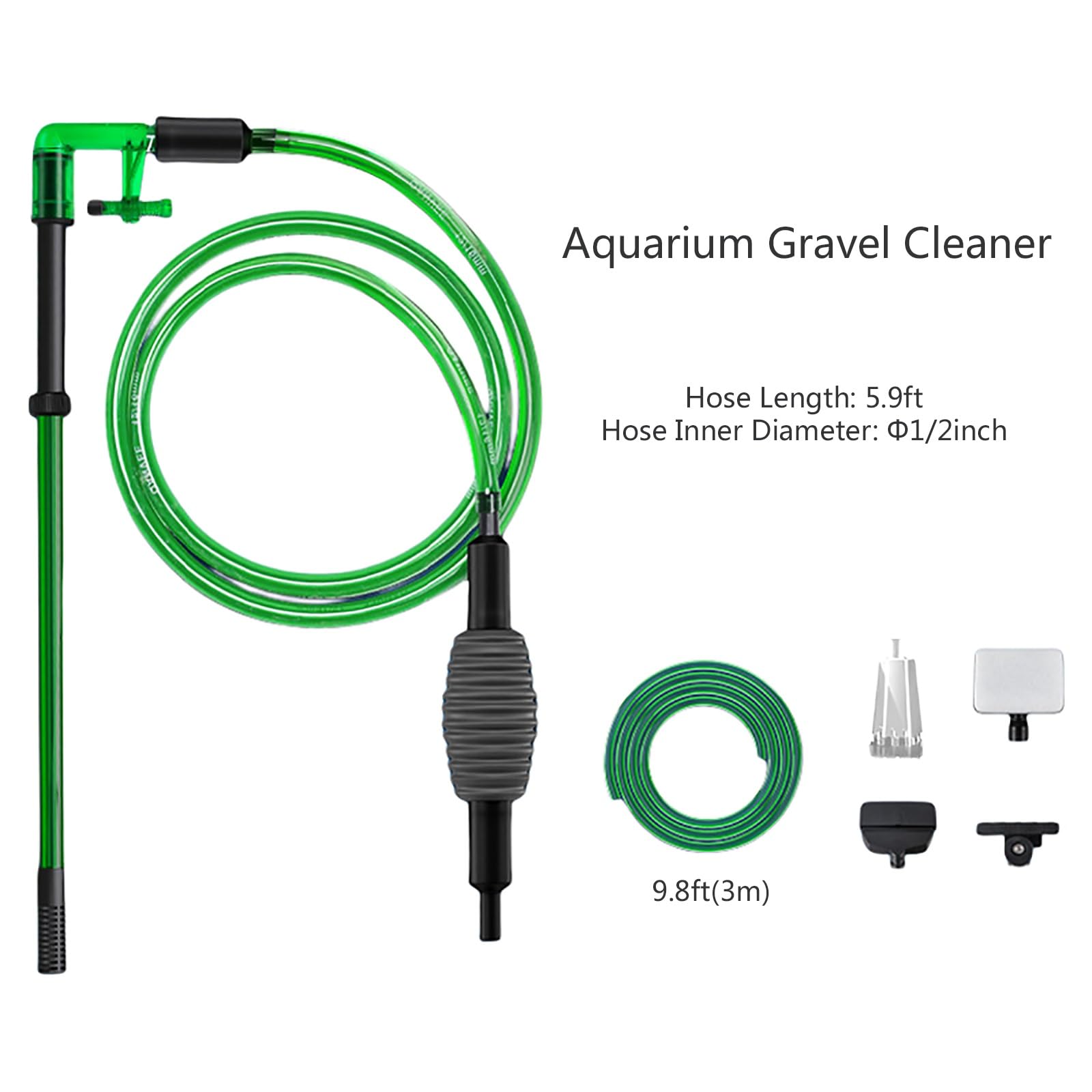 Limpiador De Grava para Acuarios, Manguera De Sifón Manual con Bolsa De Aire Espesada, Herramientas De Limpieza para Acuarios, Uso para Limpieza De Grava y Arena En Peceras