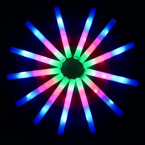 Miniatura 1 de Palitos de espuma que brillan en la oscuridad 100 piezas de suministros de fiesta que brillan en la oscuridad palos de luz LED bastones brillantes