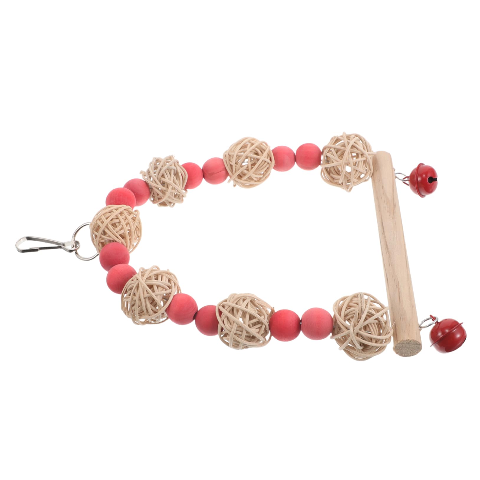 SUPVOX Rattan Ball Swing for Cockatiels Budgies Engaging Bird Perch Plaything Stylish Cage Enhancement Promotes Exercise Fun Activities