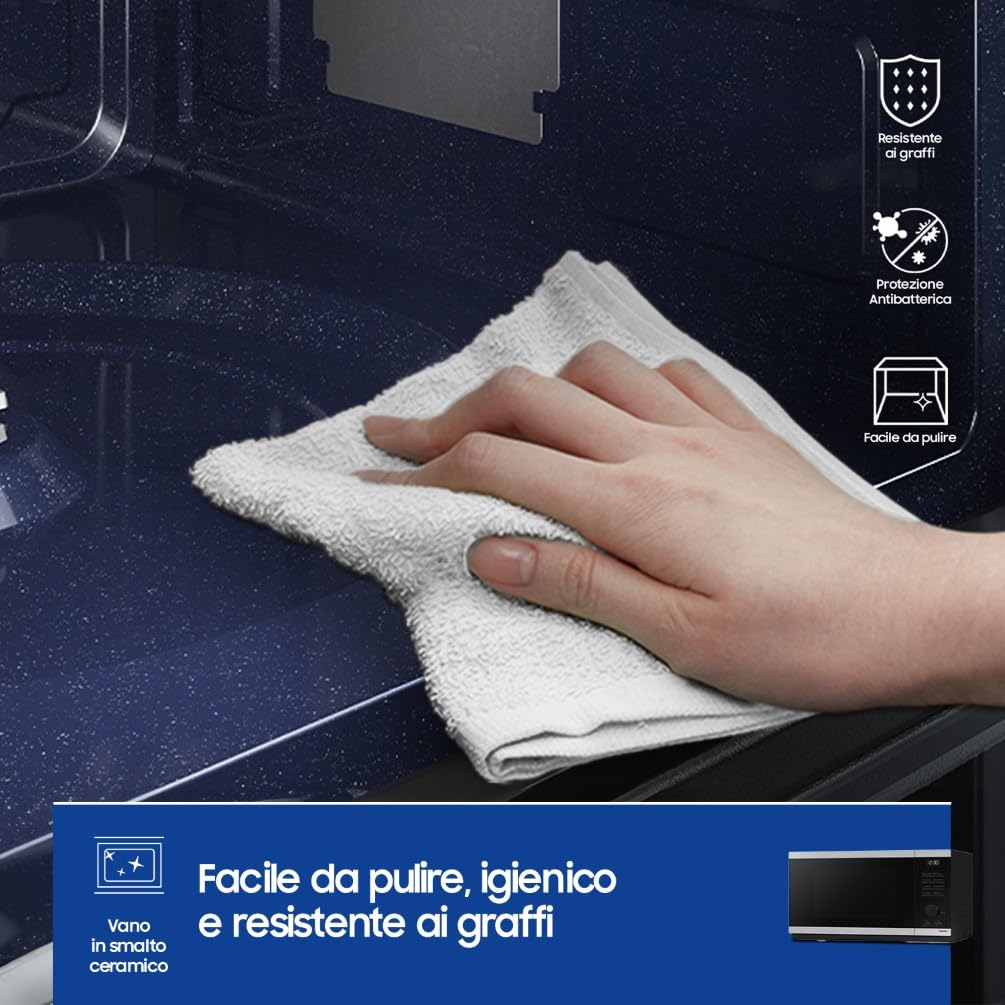 Samsung Forno a Microonde Cottura Essenziale MS23DG4504ATE, Home Dessert, Quick Defrost, Capacità: 23L, Colore: Nero, LxAxP: 48,9 x 27,5 x 37,7