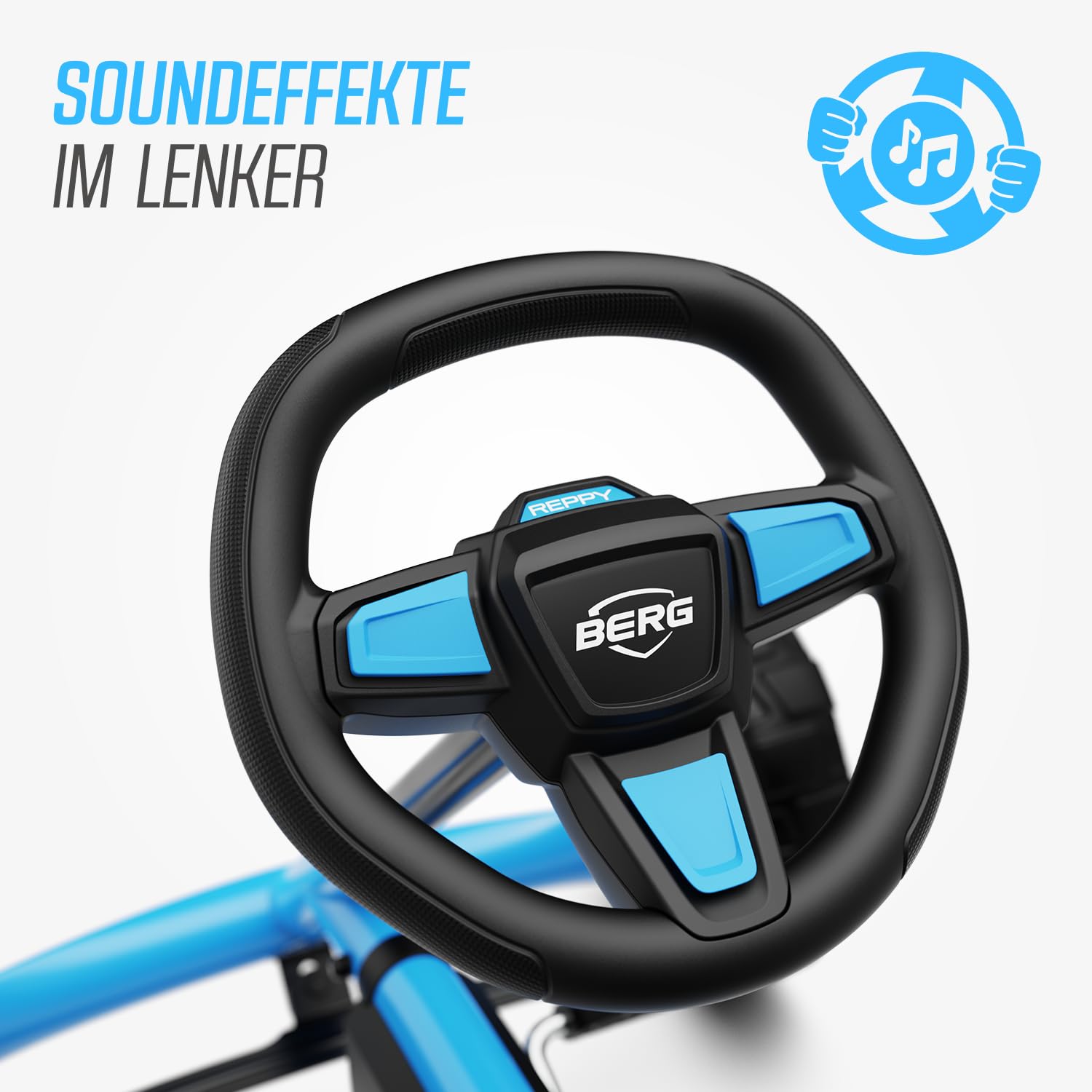 BERG Pedal-Gokart Reppy Blau, KinderFahrzeug, Tretfahrzeug mit hohem Sicherheitsstandard, Kinderspielzeug geeignet für Kinder im Alter von 2-6 Jahren