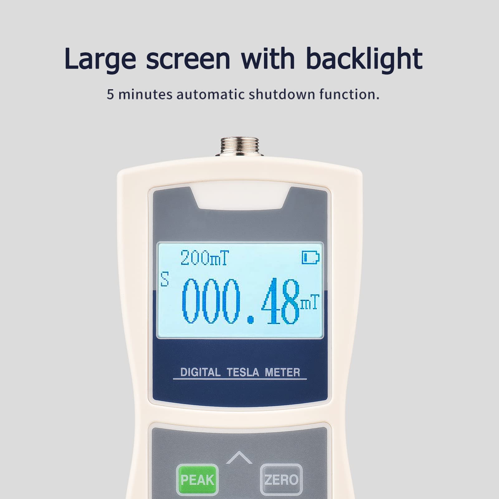 Probador de campo electromagnético, Tesla Gaussmeter rango automático 200mT/2000mT carcasa de plástico sensible de alta precisión con sonda Hall radial estándar