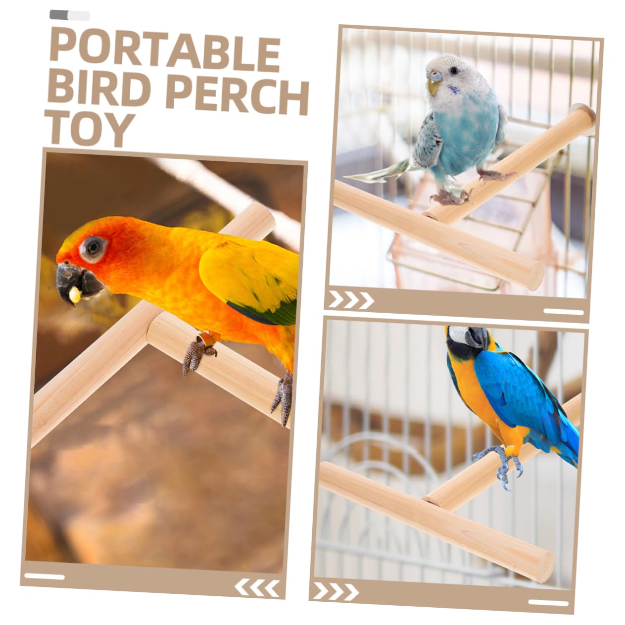 HANABASS 10piezas Soporte De Percha para Aves De Madera Natural para Periquitos Loros y Cockatiels Accesorio De Jaula Práctico y Duradero