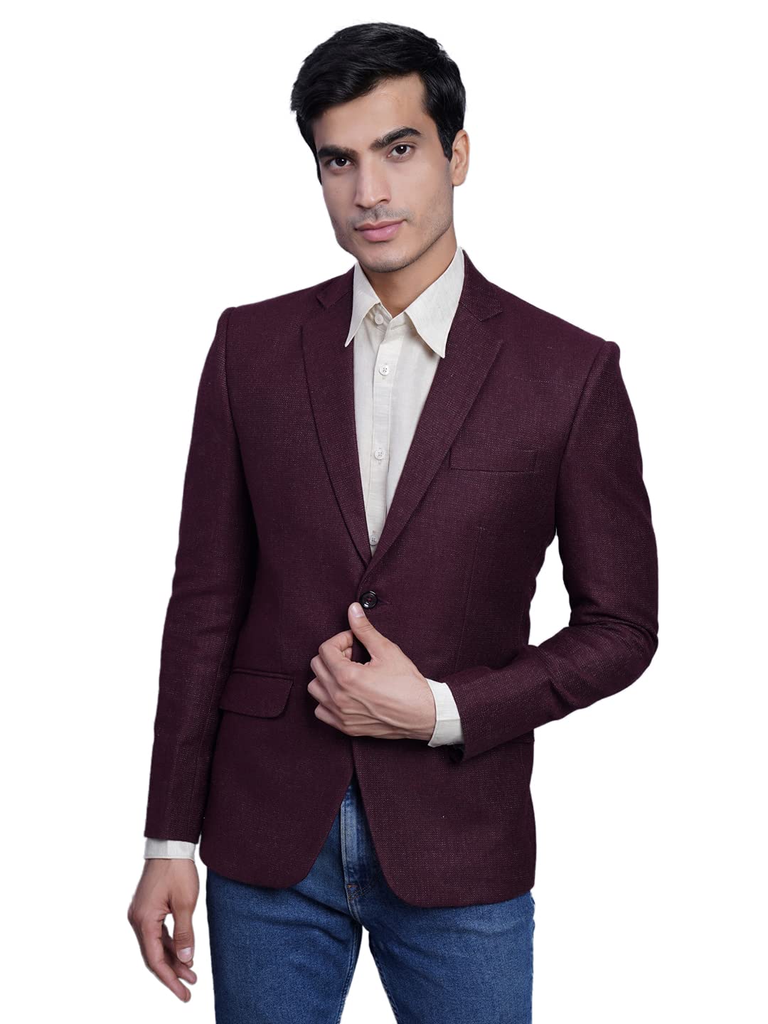 wintage Men's Tweed Casual and Festive Blazer Coat Jacket : Red, X-Small-picture-45