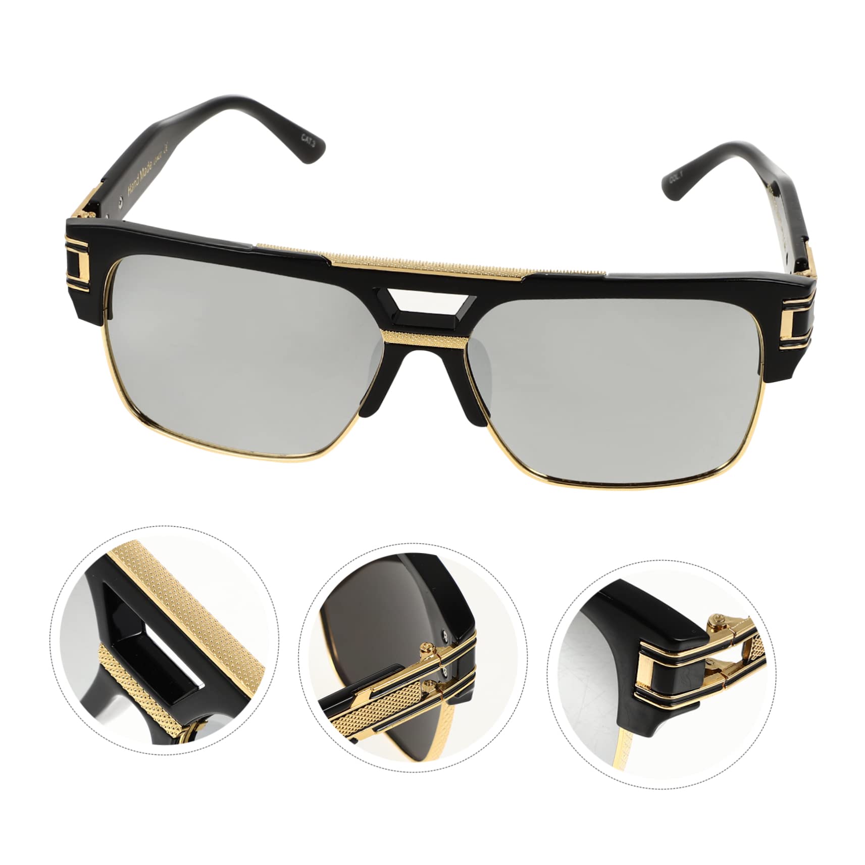 4 Pièces Lunettes De Soleil Pour Hommes Lunettes De Pêche Lunettes De Soleil Élégantes Pour Hommes Lunettes Pour Carrées Vintage Pc Black