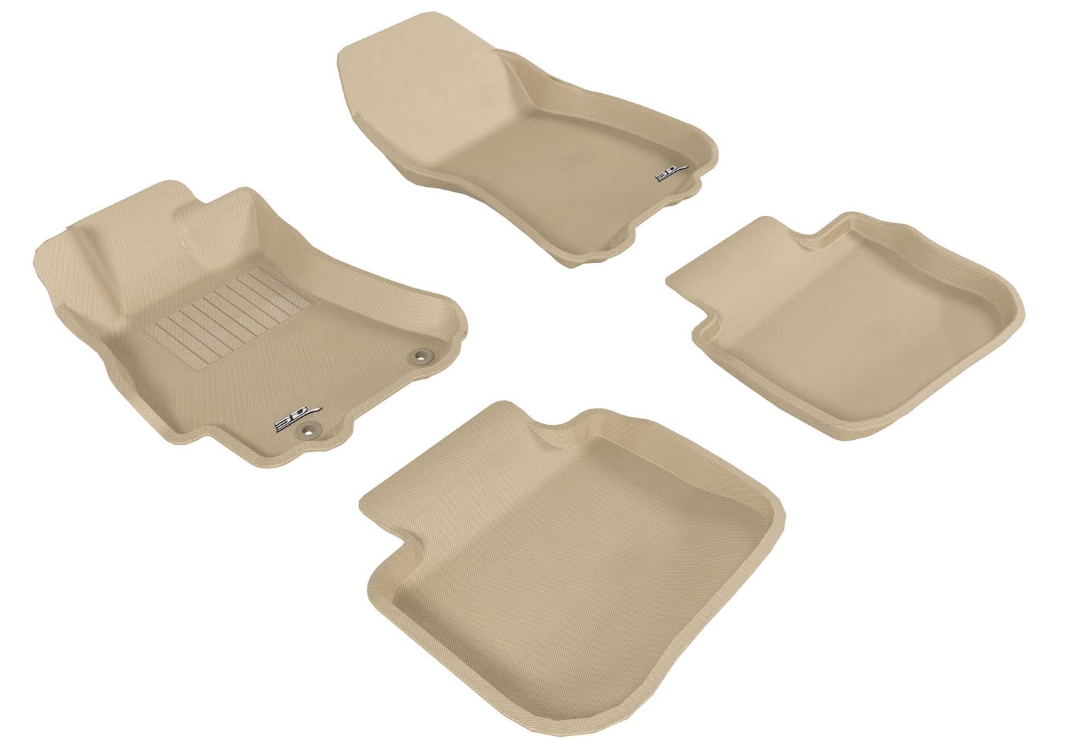 MAXpider BEIGE Rubber Floor Mats, Full Set, 4 pieces, Fits 2010-2012 Subaru Legacy