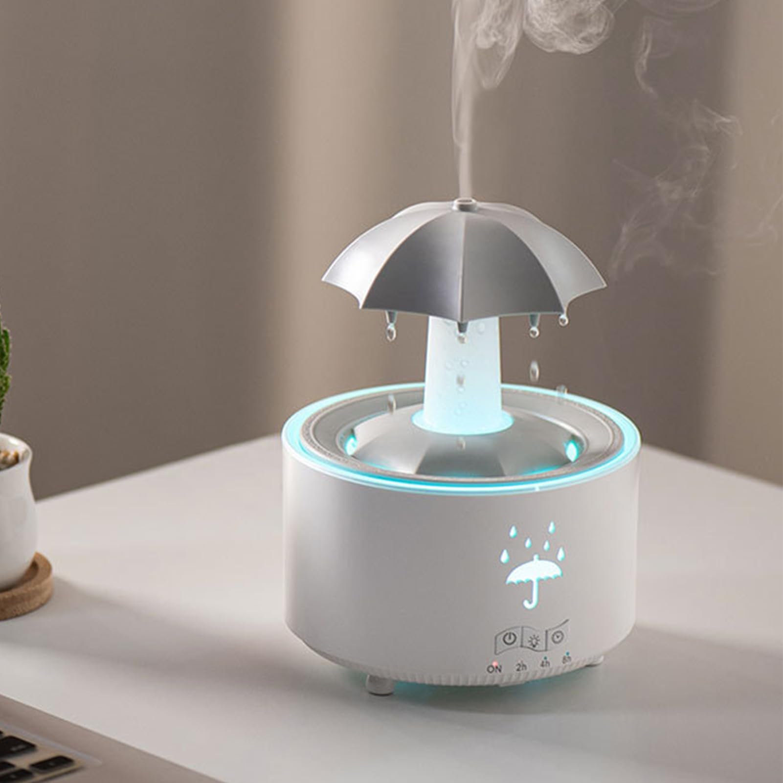 Umidificatore D'Aria Umidificatore D'Aria A 7 Colori Con Telecomando E | Umidificatori A Pioggia Divertente Per Stanza Scrivania Classe Interno Comodino Appartamento Albergo