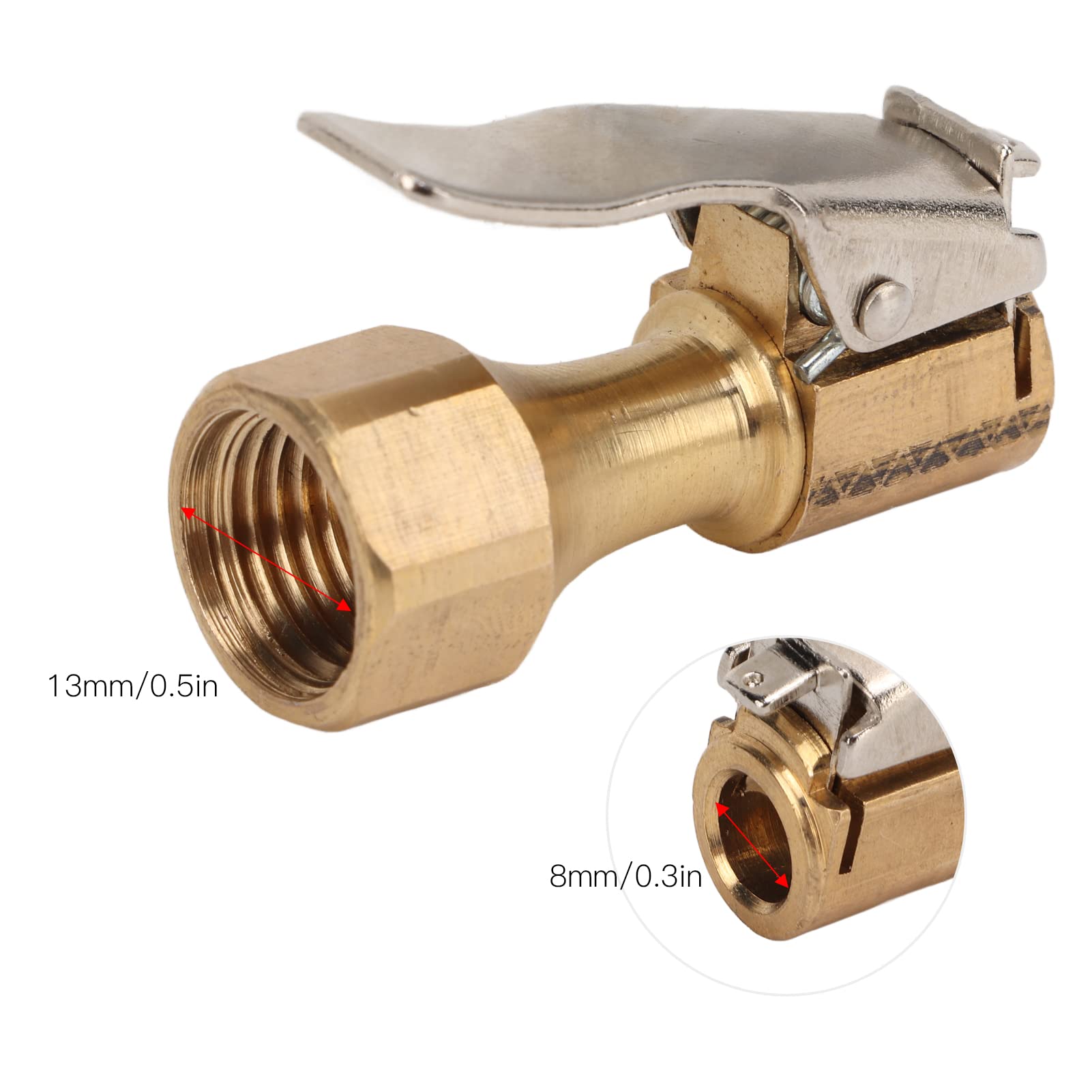 WOHPNLE Air Chuck, 2Pcs Brass Closed Flow Tire Air Chuck Heavy Duty Clip On Locking Air Chucks for Mechanics, Truck Drivers, Or DIY Users