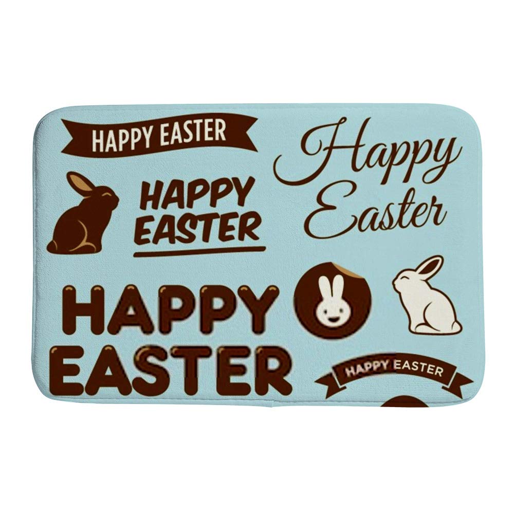 Tapis de bain lapin de Pâques en corail moelleux et absorbant