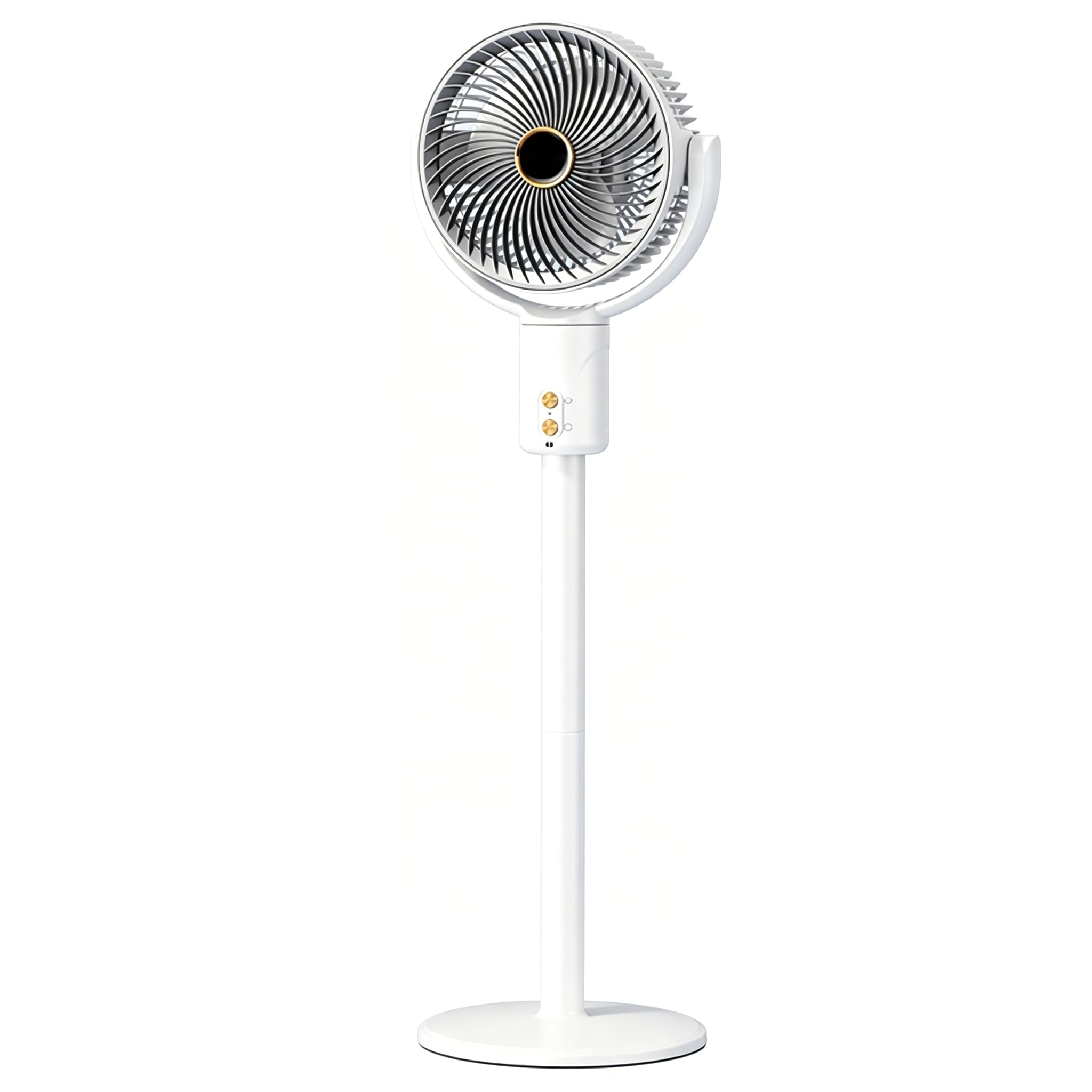 Bemonew Foldable Fan, Portable Standing Fan, Cordless Quiet Oscillating Fans With Adjustable Height, Desktop & Floor Use, White
