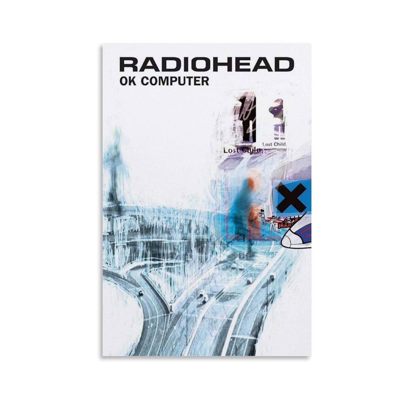 Radiohead Poster Music Album Rock Band Cover Canvas Painting Wall Art Picture Home Decor Print For Bedroom Living Room Dorm Study Bar Office 12x18inch(30x45cm)