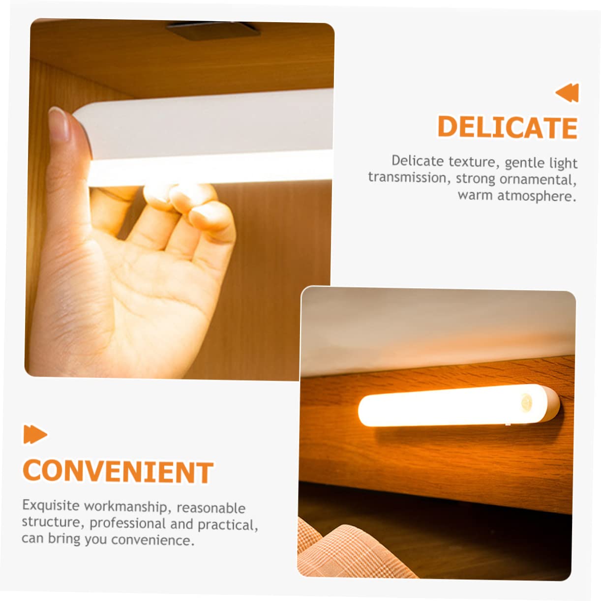 QYYZTQY Lampada da Allattamento Luce Notturna Portatile Batteria al Litio Luci notturne a LED Bianche sensibili alla Luce per armadietti per Bambini