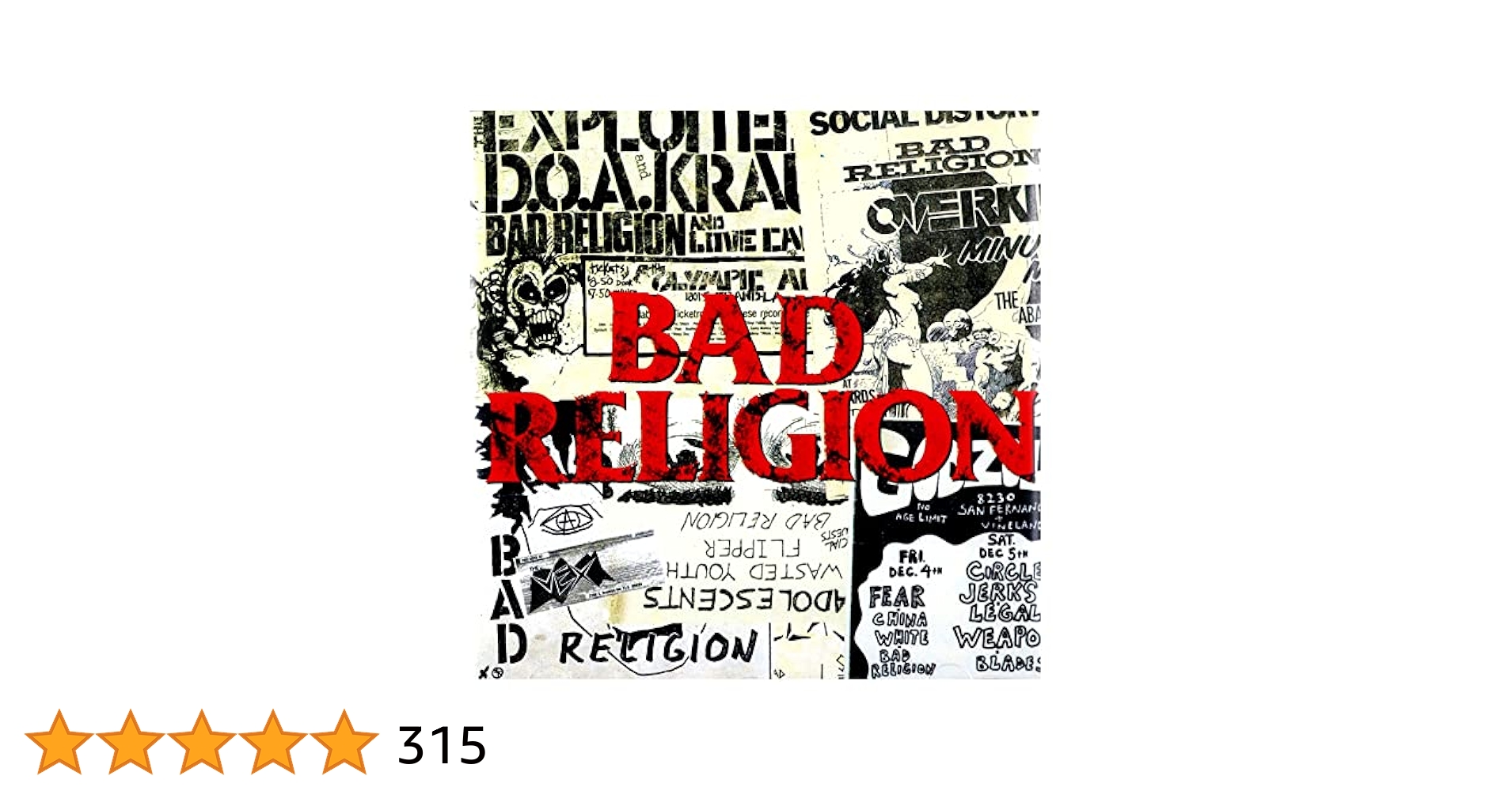 BAD RELIGION 750枚限定 カラーレコード BAD RELIGION 750枚限定