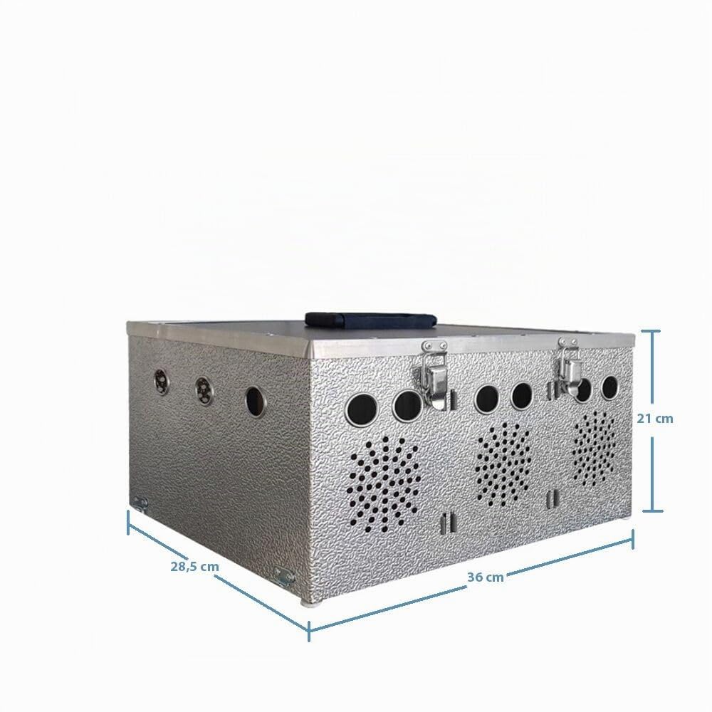 Breker Aluminium Transportbox für Kleintiere – 3 Abteile – Transportkorb mit Einzelverschlüssen – leichte & stabile Tiertransportkiste für Kaninchen, Nagetiere & Geflügel – hygienisch & robust