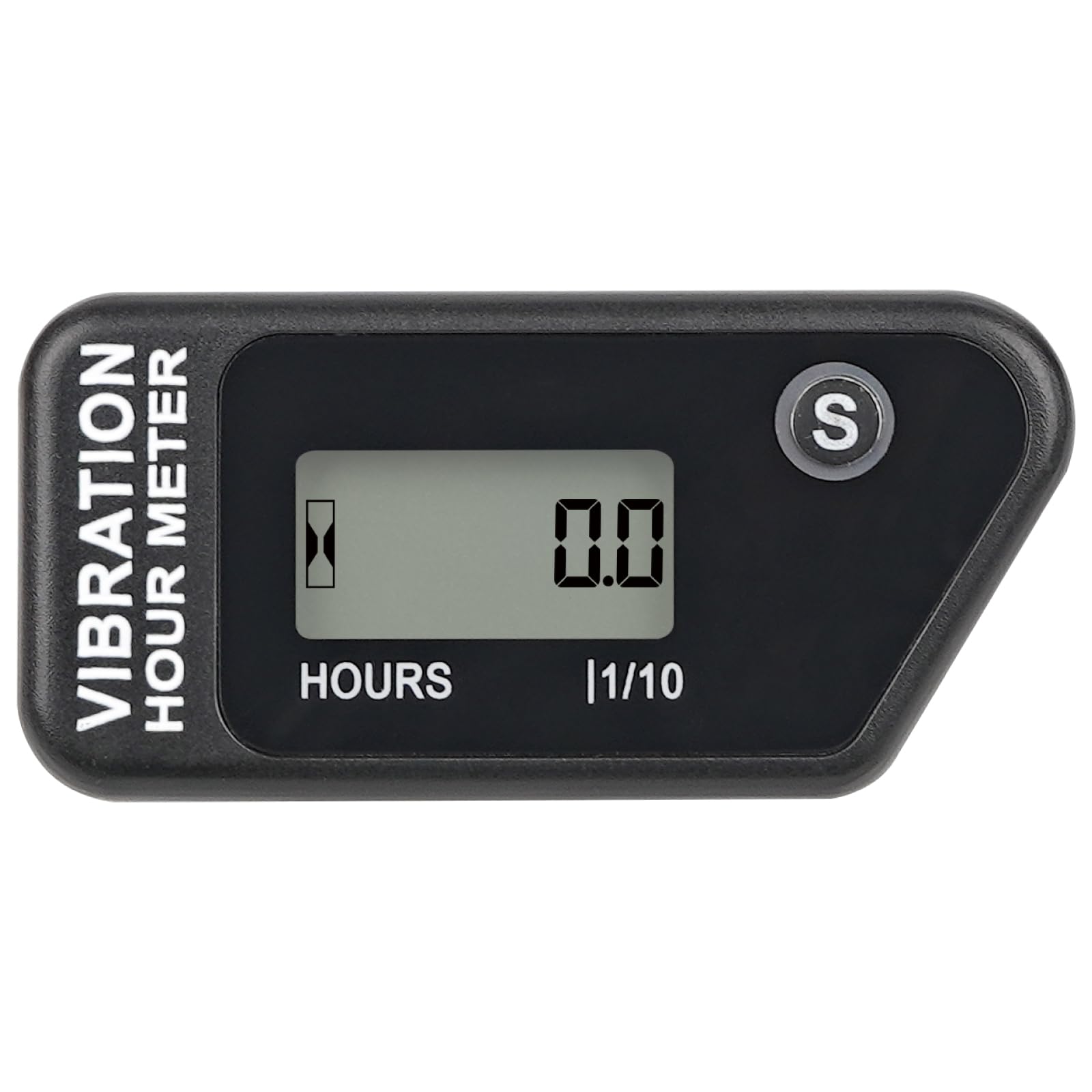 Vibration Hour Meter, IP68 Waterproof, for Small Engines, Black | Self-powered, no wiring required, non-resettable Total Hours, resettable TMR job timer, 3 sensitivity levels, transport lock-image-6