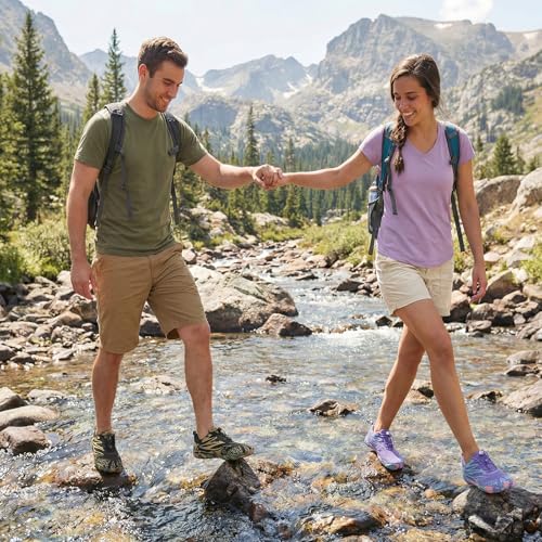 Image of XIHALOOK Athletic Hiking Water Shoes Womens Mens Quick Dry Barefoot for Beach Walking Kayaking Surfing Training