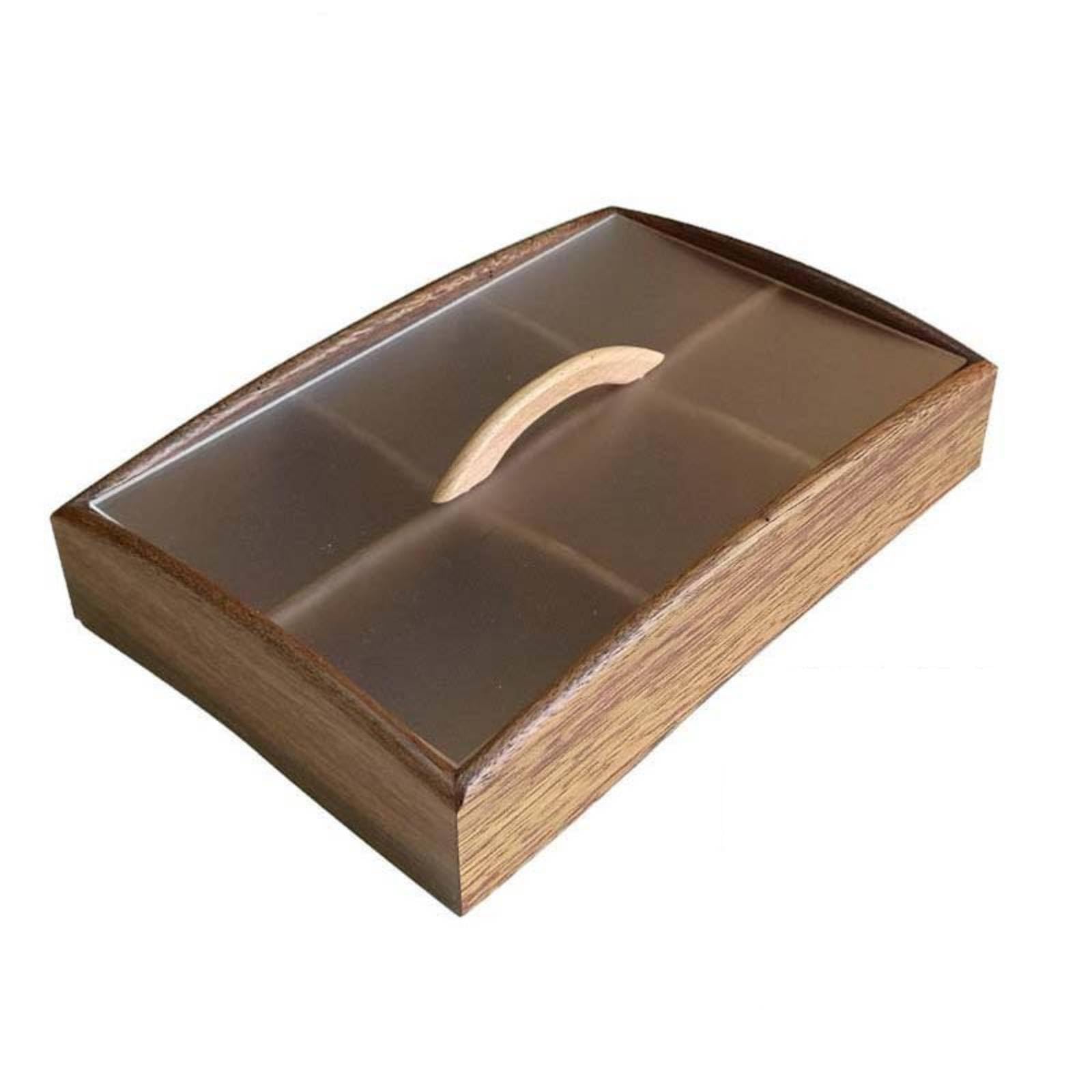 Banja con Compartimentos Rústica Banja Elegan Vajilla para Aperitivo, Salón, Seis Compartimentos con Tapa