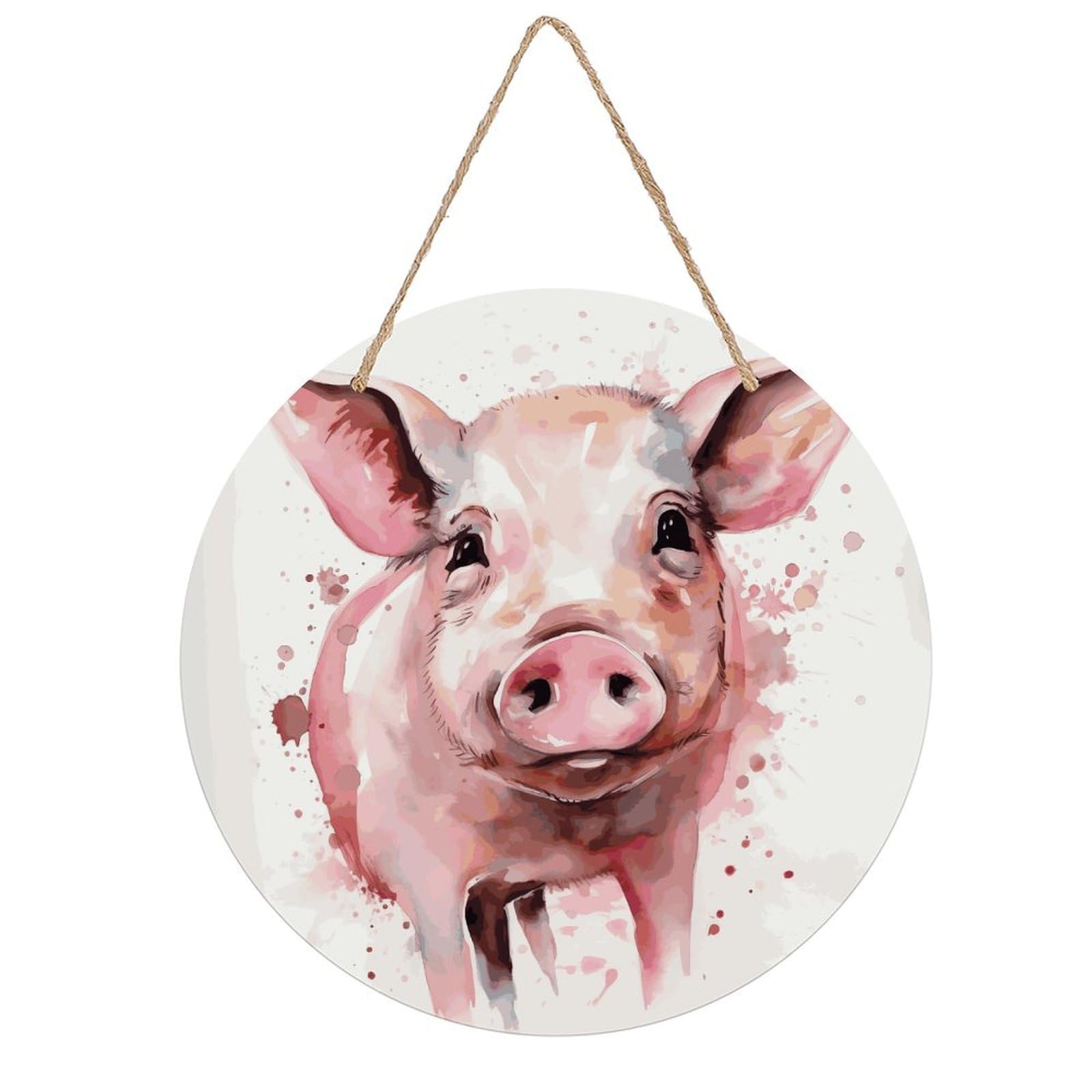 Adfgyerh Style Smiling (3) Room Decor，Round Wooden Board Painting，Wall Art，Easy To Hang，Wall Decor ，Suitable For Homes, Offices, Holidays, Bars, Cafes, And Other Venues.