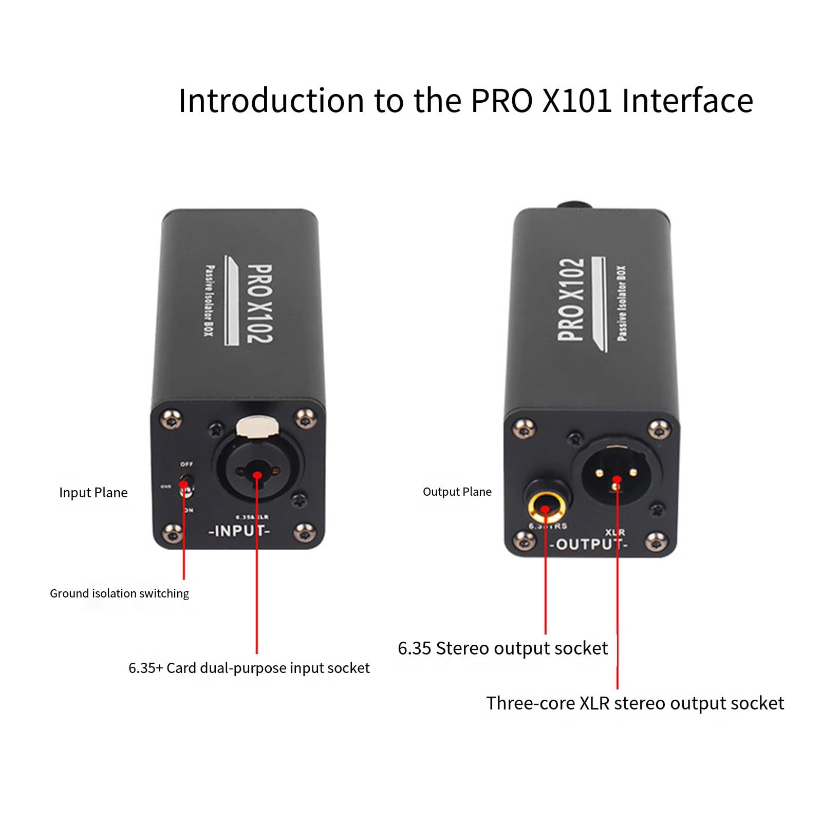 Professionale 6.35mm Per Stereo Chitarra Stereo Interfacce Noise Canceller Per Live E Studio