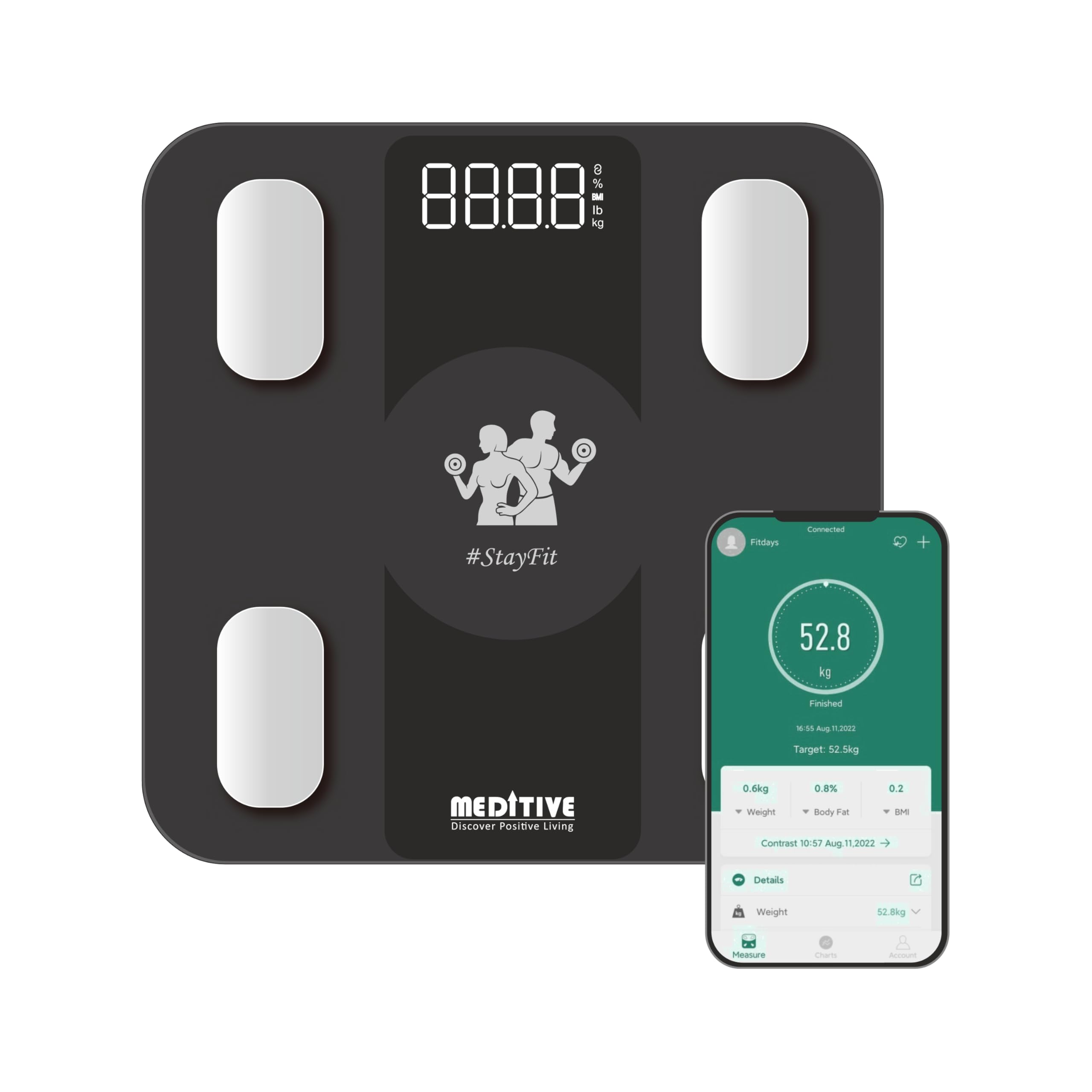 See full amazon price history chart for MEDITIVE SMART BMI WEIGHT SCALE LARGE CAPACITY 180 Kg, WITH 1 YEAR WARRANTY MEDITIVE SMART BMI WEIGHT SCALE LARGE CAPACITY 180 Kg, WITH 1 YEAR WARRANTY (B08BNWKR7C) Amazon Price History, Amazon Price Tracker