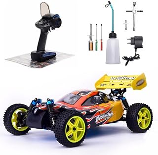 BINGXMF Nitro RC Car for Adult Two Speed 75CC Oil-Powered 1/10 RC Crawler Truck, 4WD Off Road Buggy Nitro Gas Power Remote Control Car Hobby Toys, 90KM/H Fast Petrol Engine Racing Car RC Vehicle